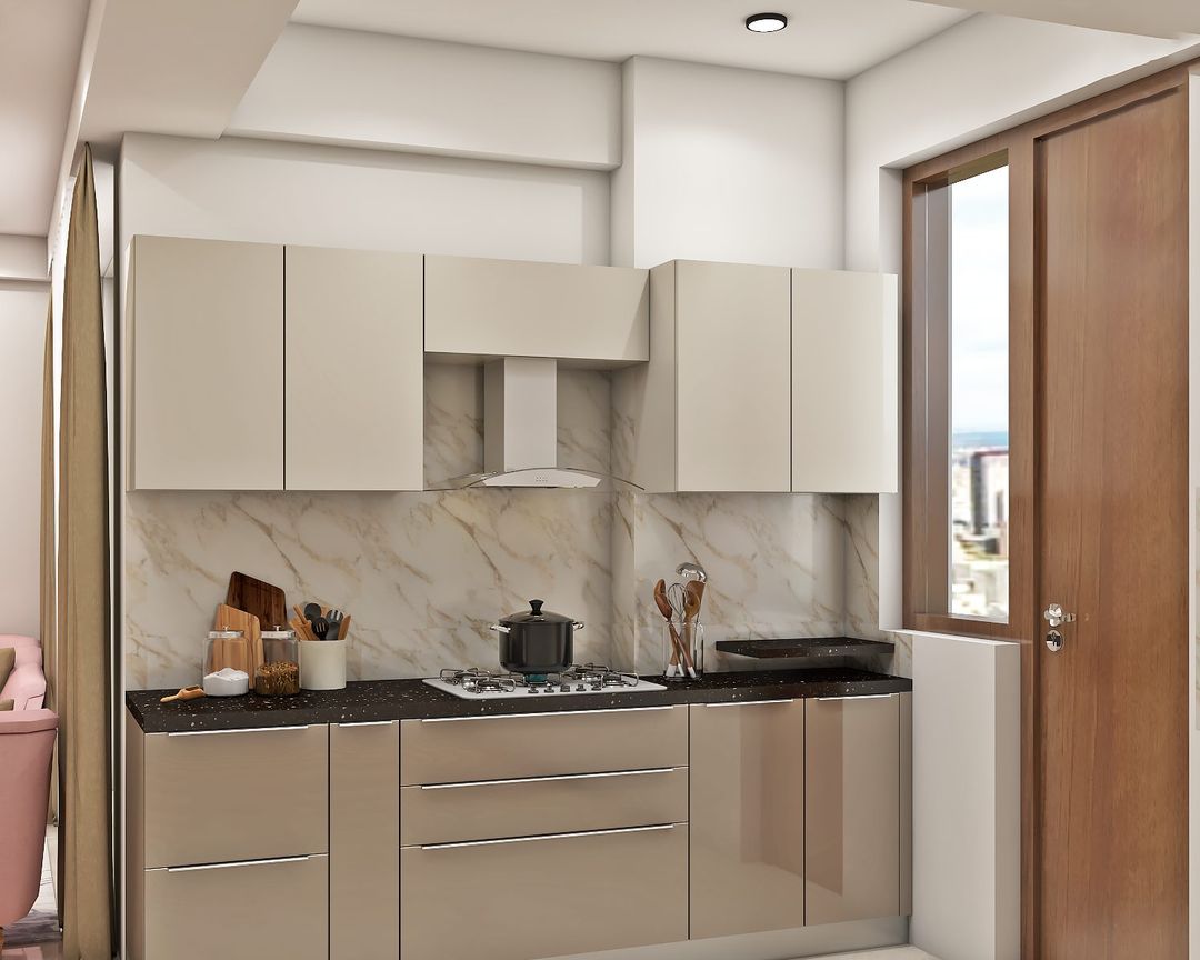 Compact Kitchen Design Idea With Balcony | Livspace
