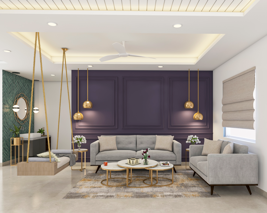 Modern Style Spacious Convenient Living Room Design | Livspace