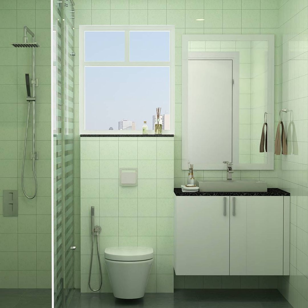 Spacious Bathroom Design with Separated Wet/Dry Area | Livspace