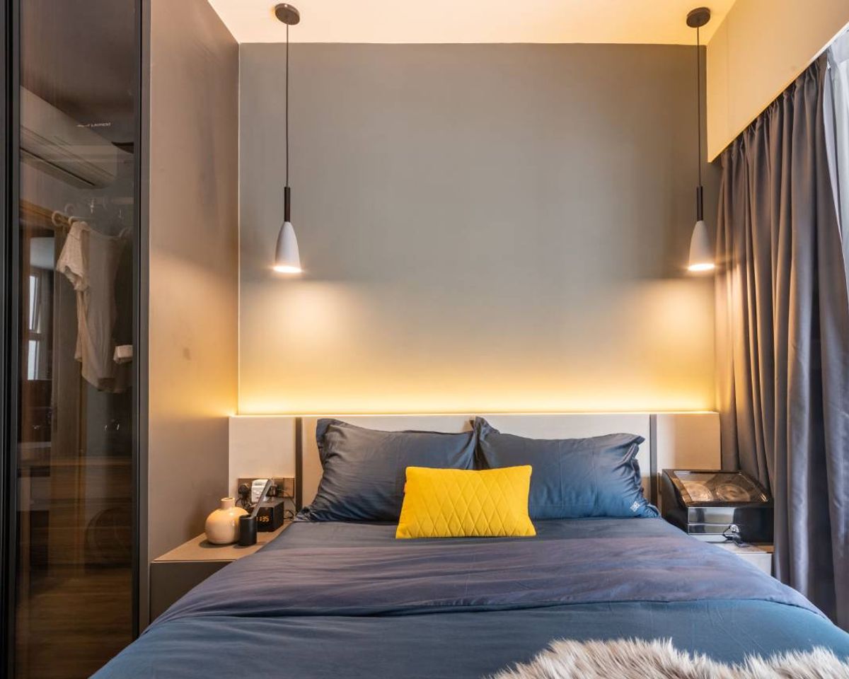 Solid Grey Wall Paint For Modern Bedrooms | Livspace