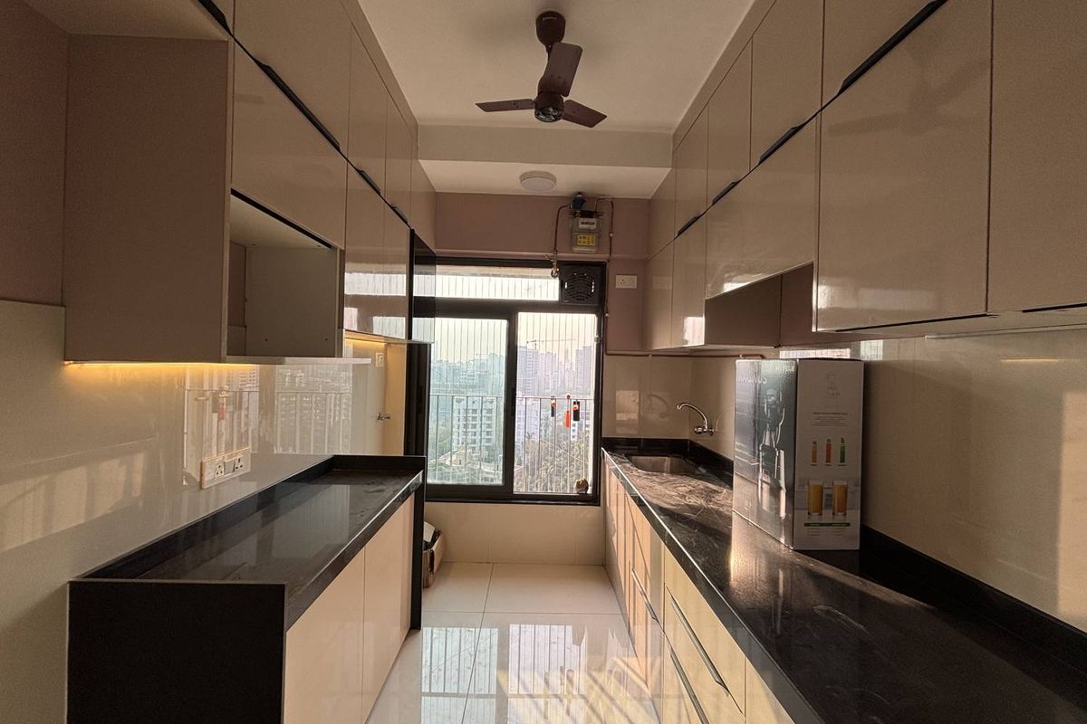 2BHK Interior Design in Mumbai With Parallel Kitchen and Modern ...