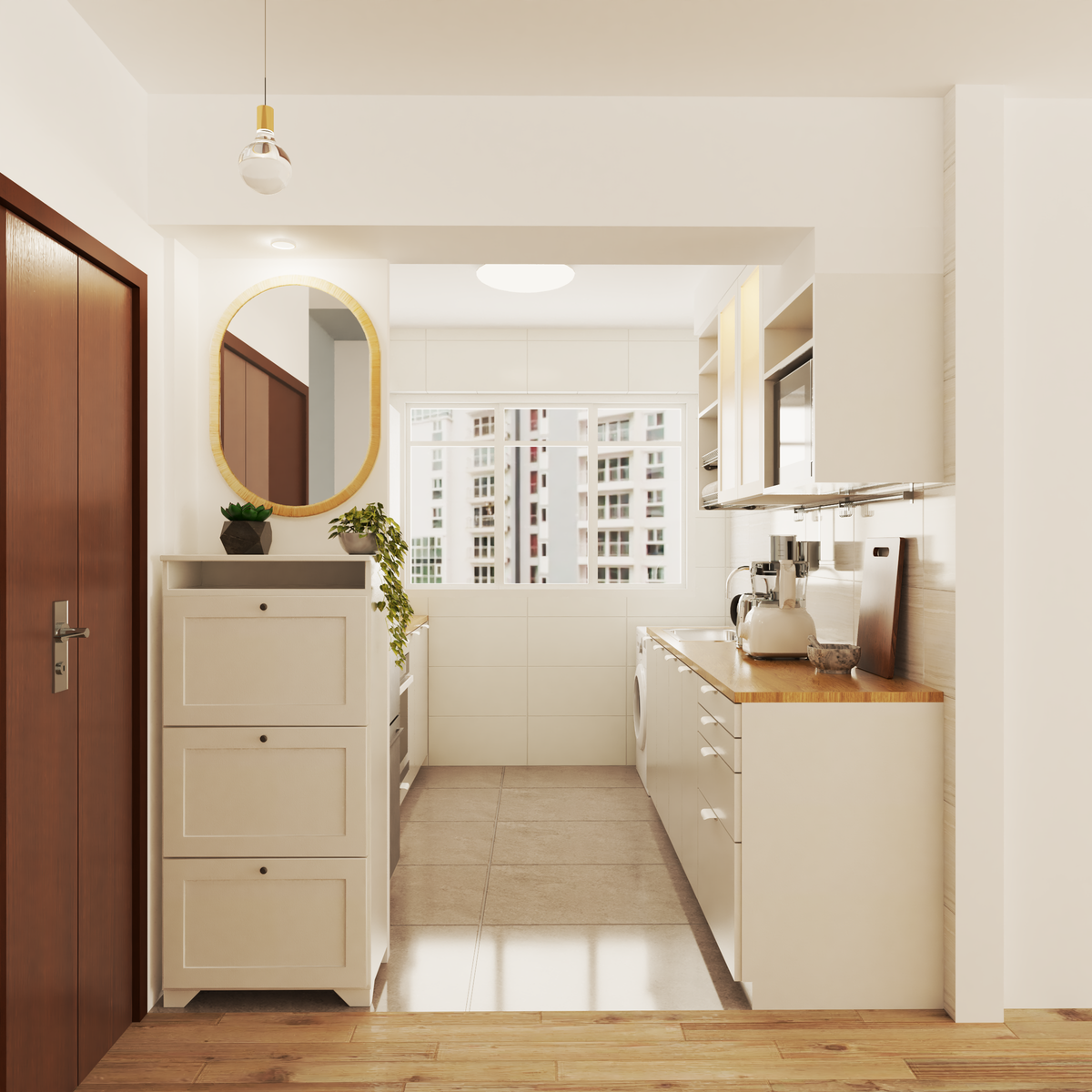 Compact Scandinavian Style Foyer Design With Maximum Storage | Livspace