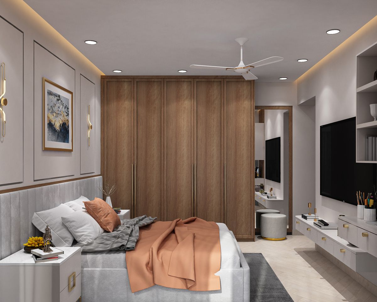 Contemporary Rectangular False Ceiling Design with Cove and Spot ...