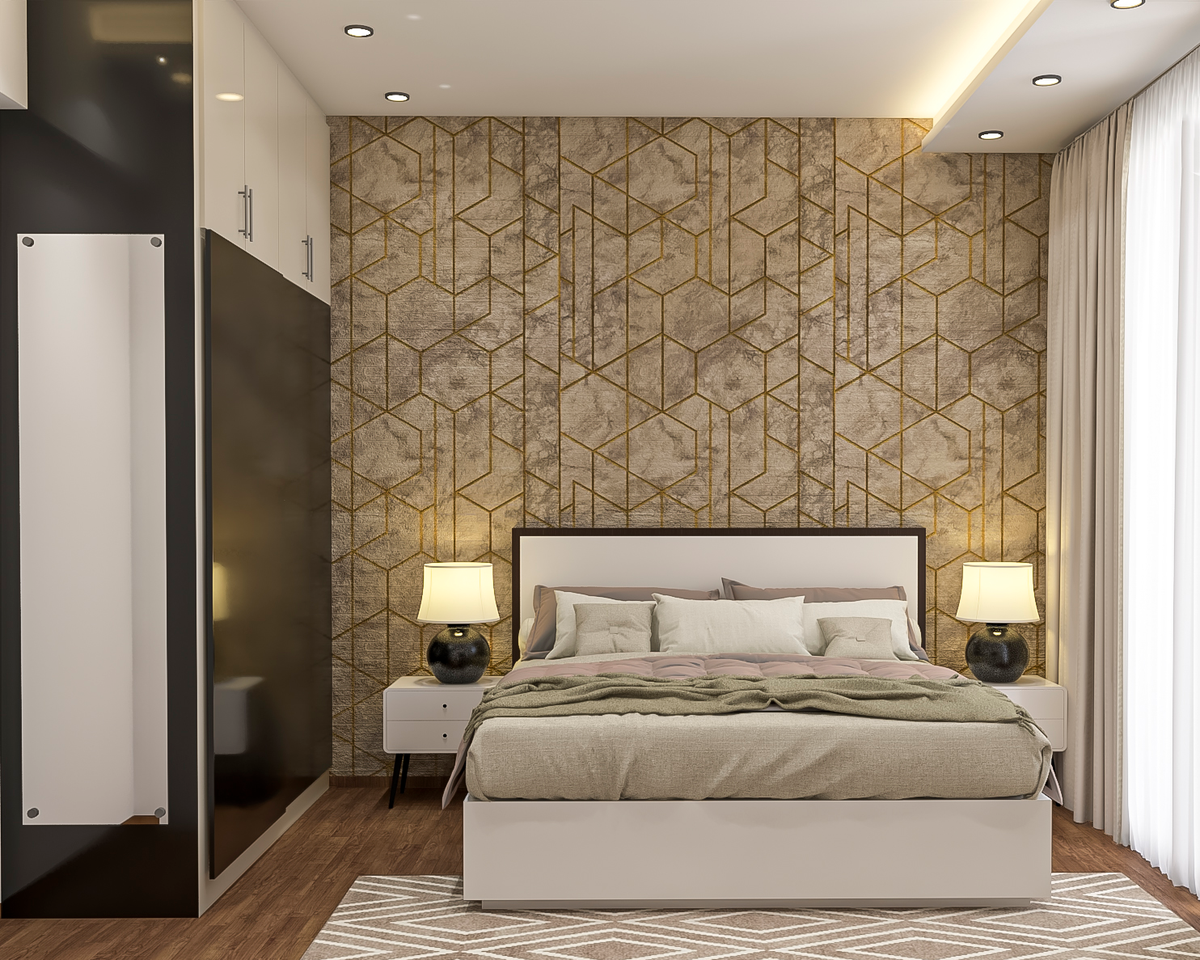 Grey And Brown Wallpaper For Bedrooms Livspace