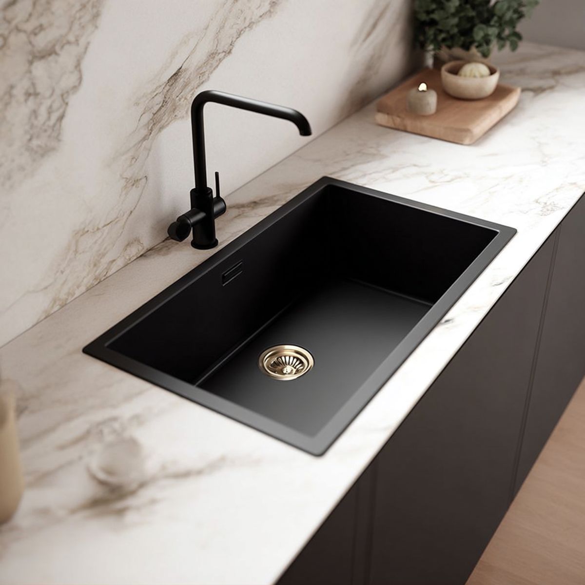 Top Mount Kitchen Top Mount Kitchen Sink Design with Black Matte Finish Single Bowl ...
