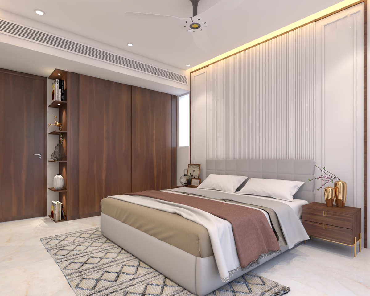 Modern Style Spacious Budgeted Convenient Master Bedroom Design | Livspace