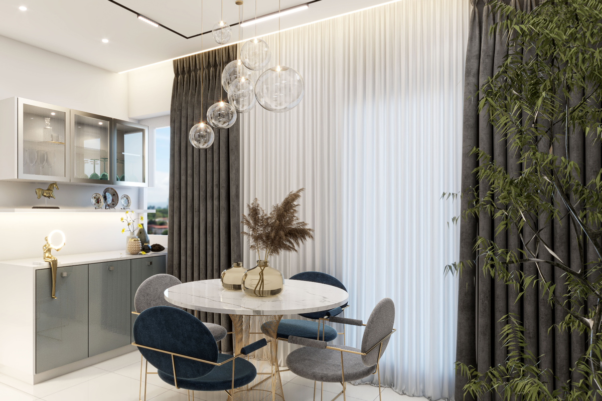 For Rental Convenient Spacious Modern Dining Room Design | Livspace