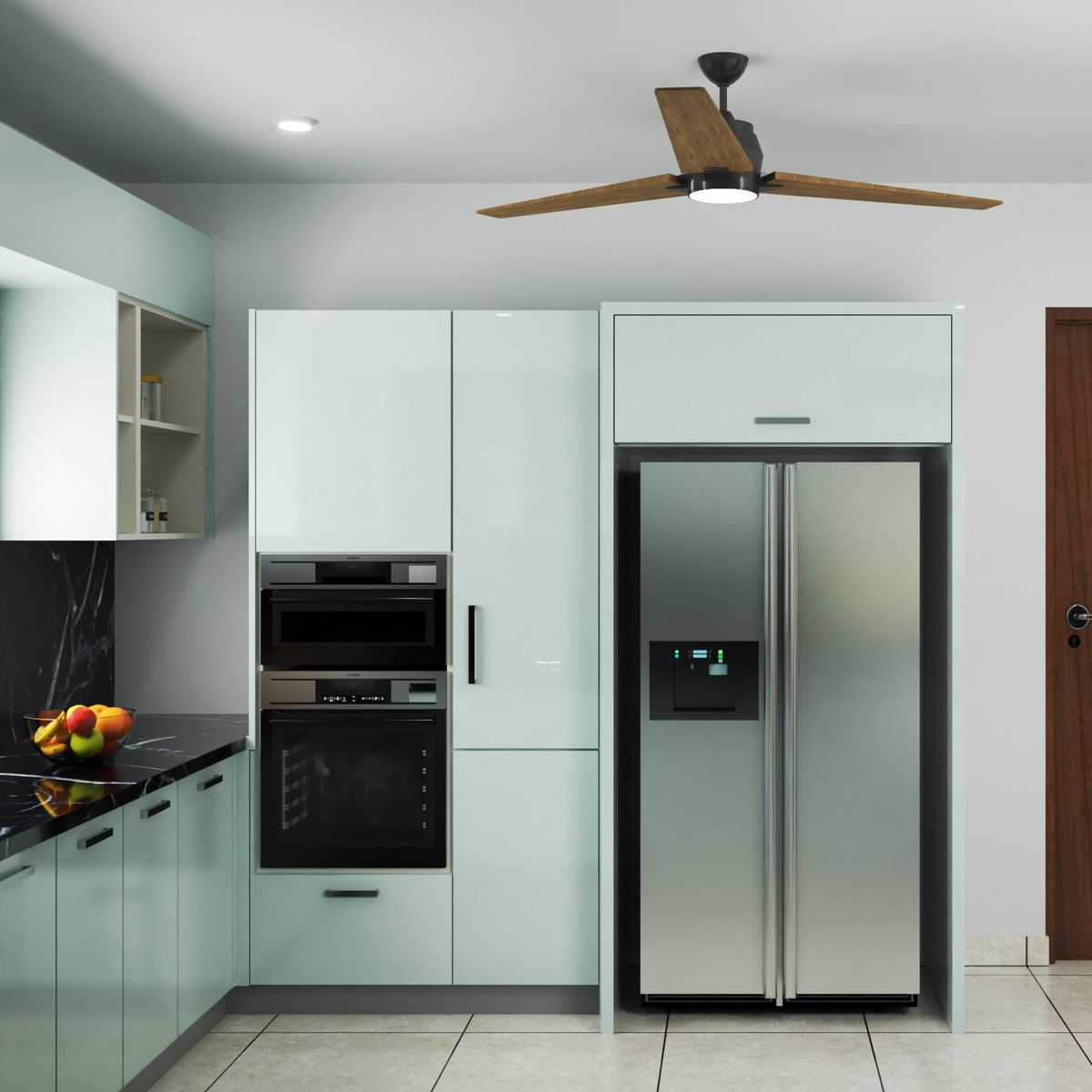 Modern Kitchen Design With Black Countertop | Livspace