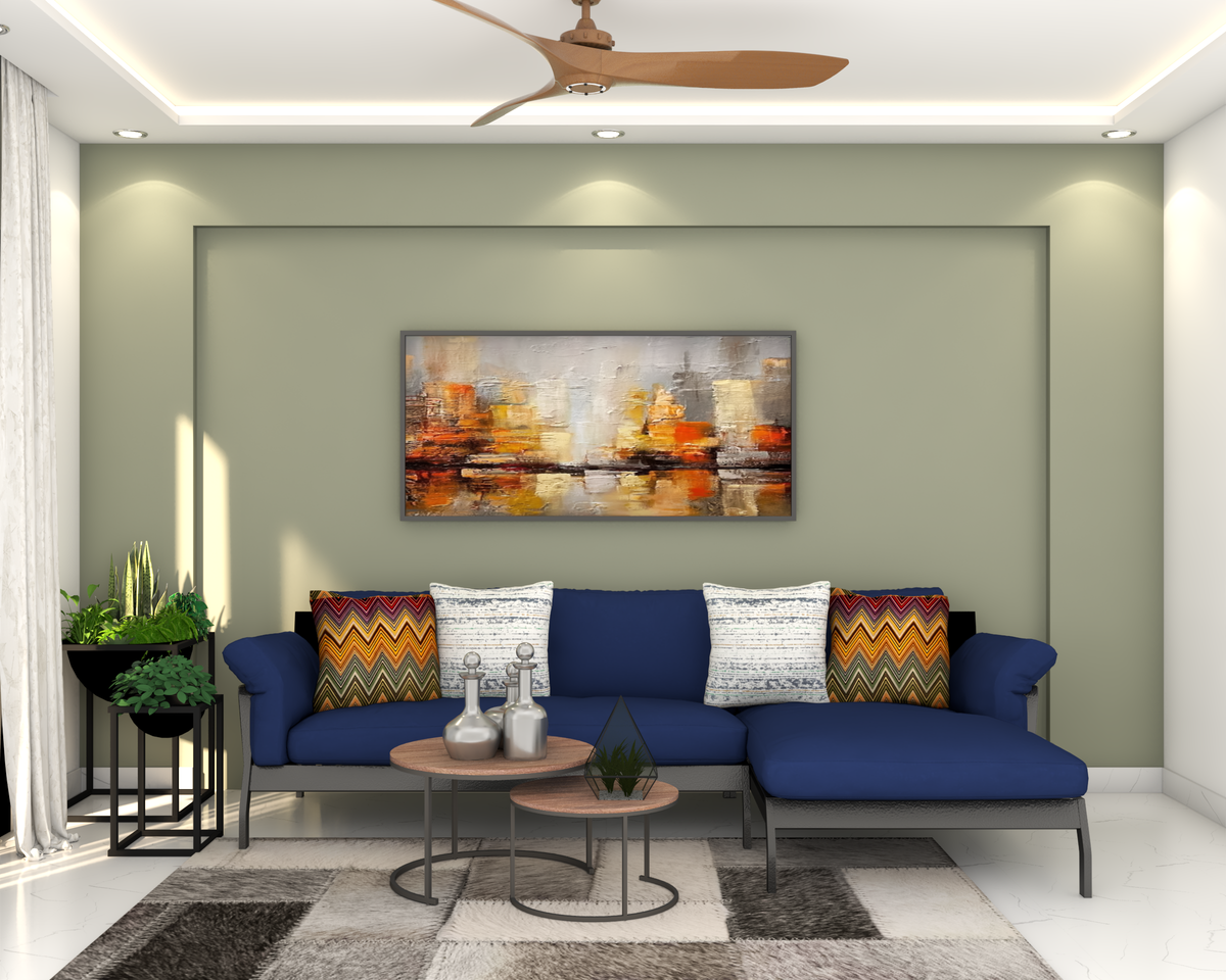 Modern Style Spacious Living Room Design | Livspace
