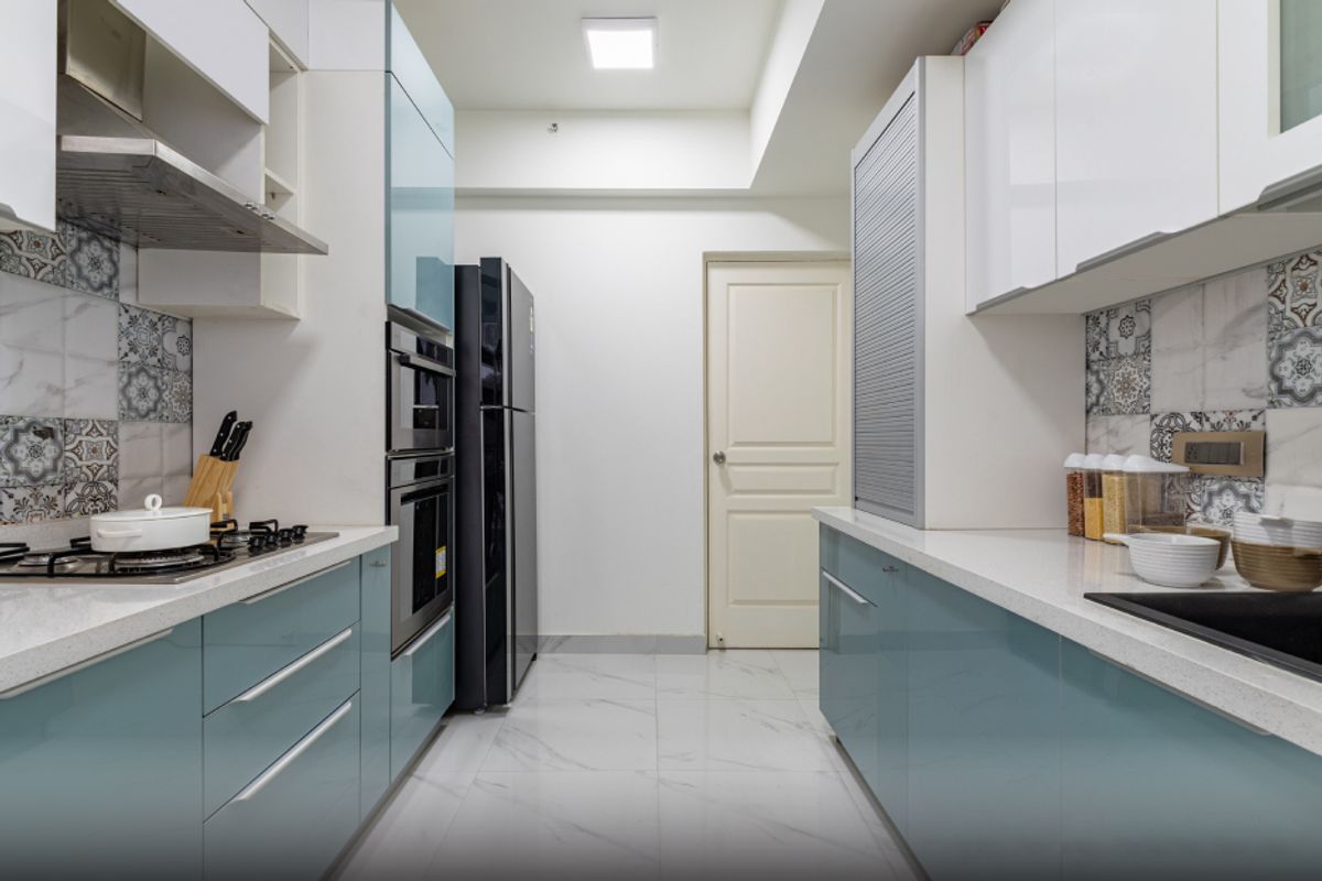 Compact Kitchen Design With Drawer Storage | Livspace
