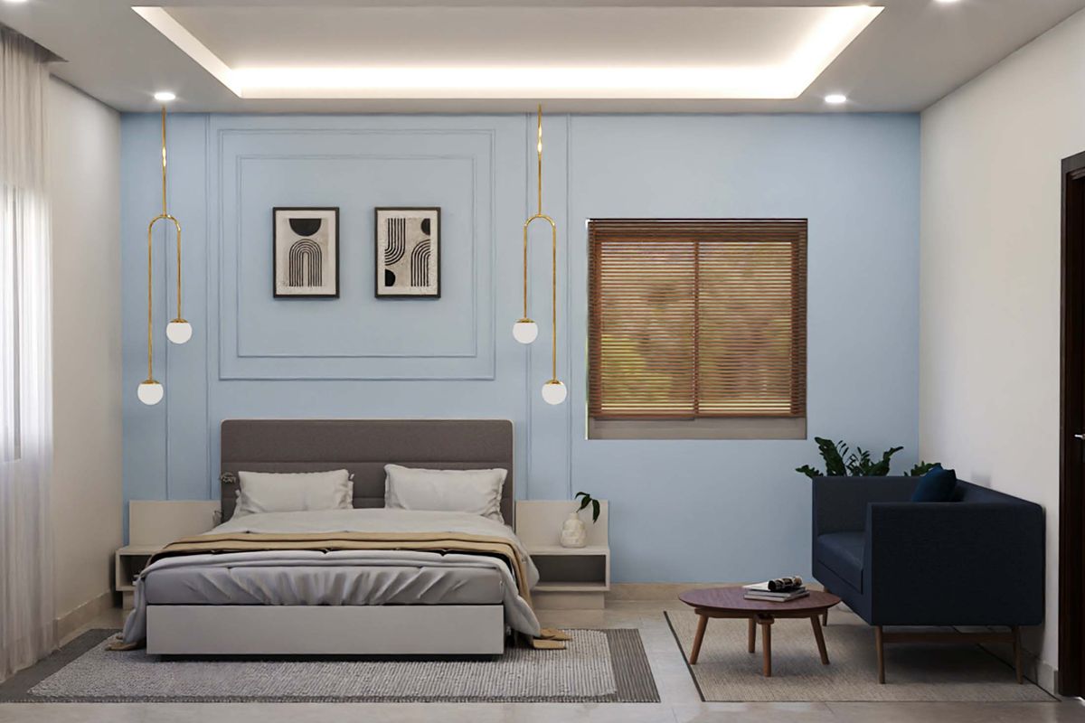 Spacious Bedroom Design With Ball Lights | Livspace