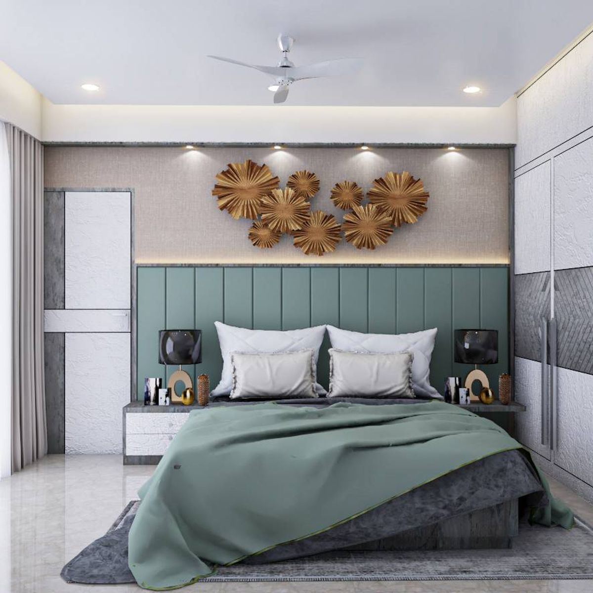 Compact Bedroom Design With A King Size Bed | Livspace