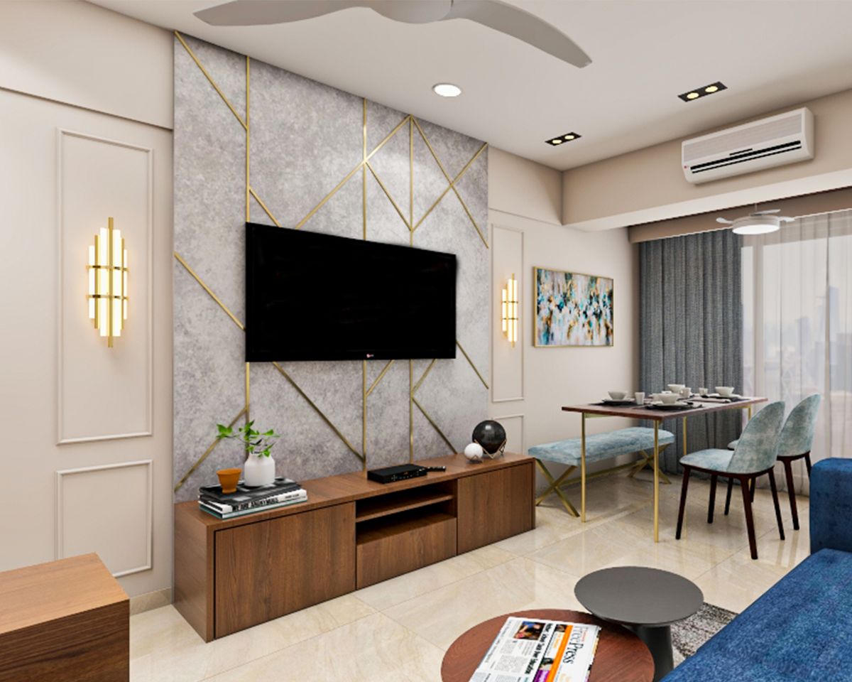 Spacious 42-Inch TV Unit With Open Storage | Livspace