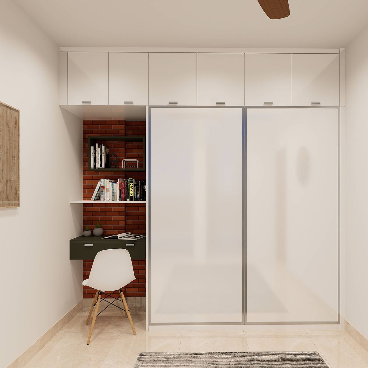 Sliding 2-Door Wardrobe Design With A Glossy Finish | Livspace