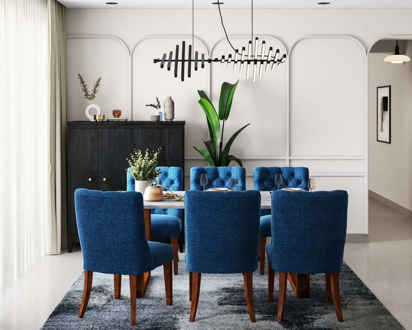 Contemporary Wall Paint Design For Dining Rooms Livspace