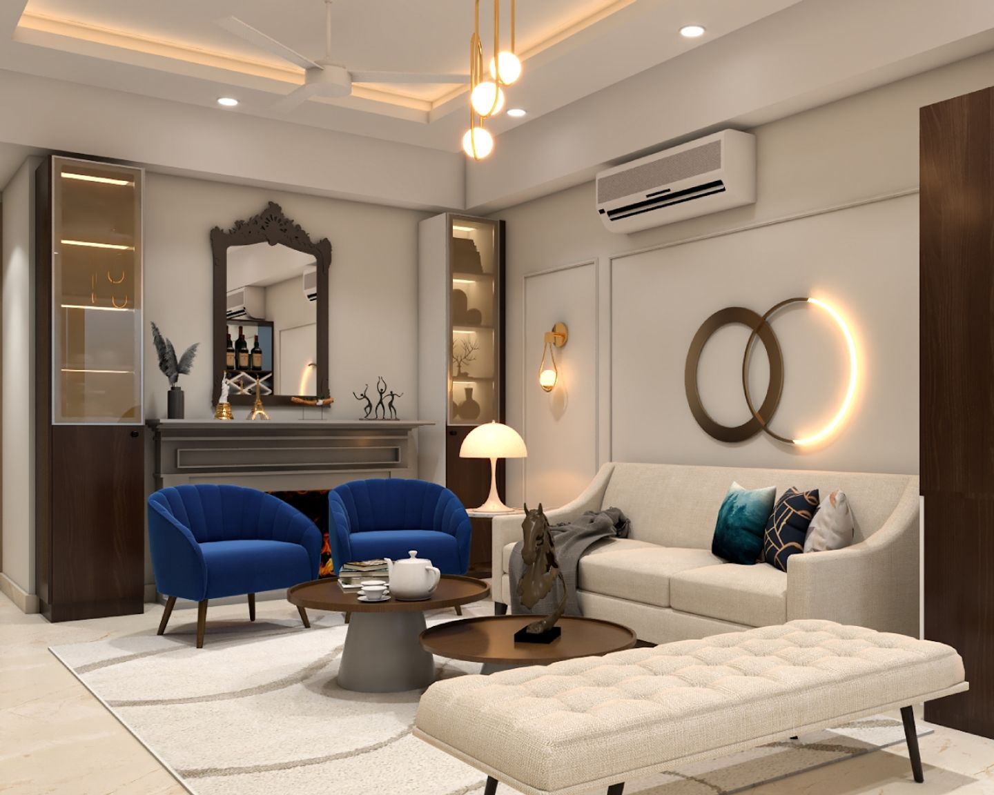 Elegant Modern Eclectic Living Room Design with Rustic Touches and