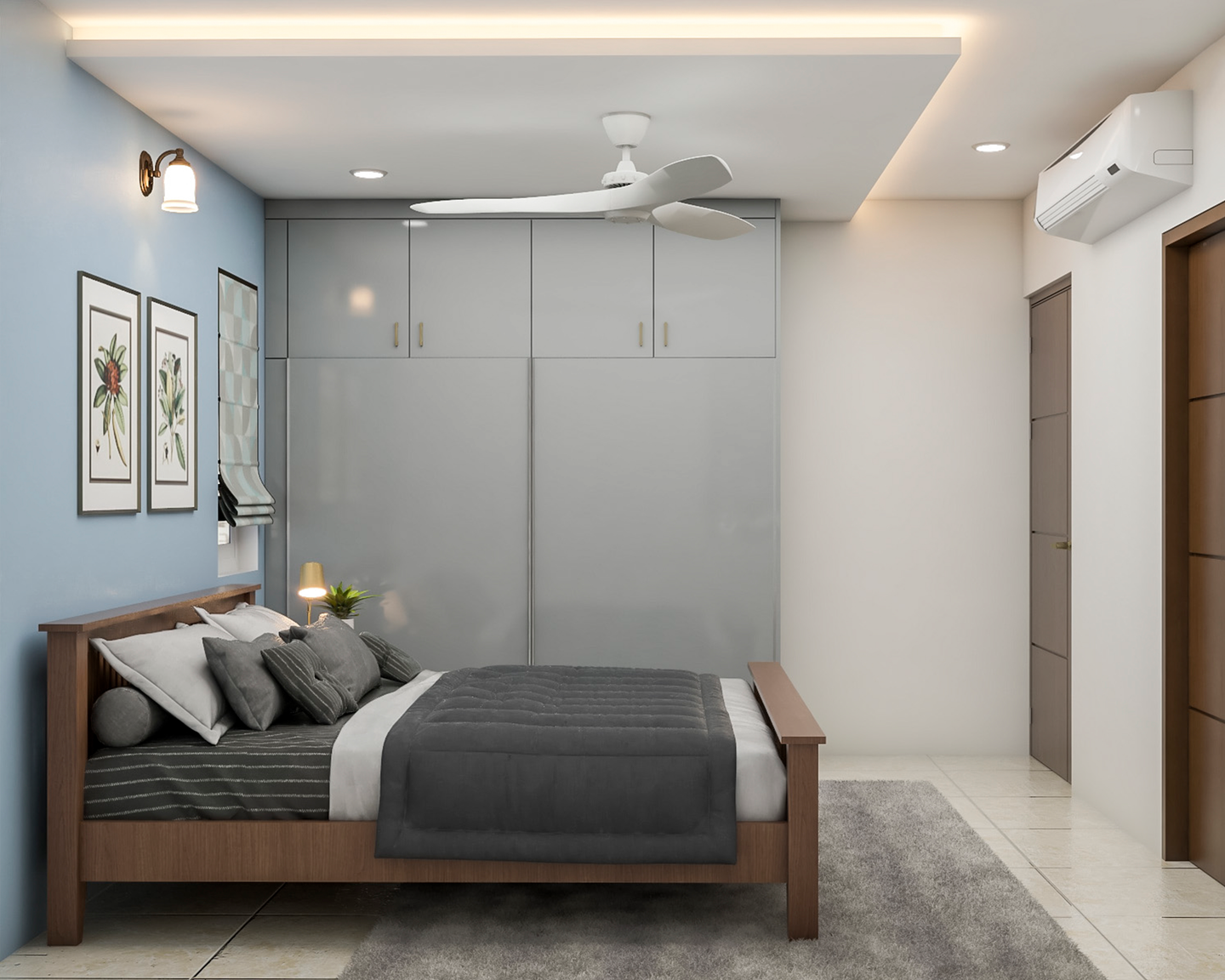 Modern Master Bedroom Design With Wardrobe and Loft | Livspace
