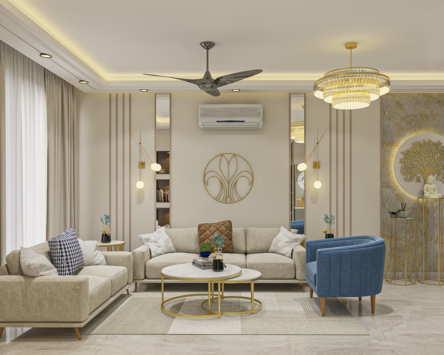 Cream And Gold Living Room Designs