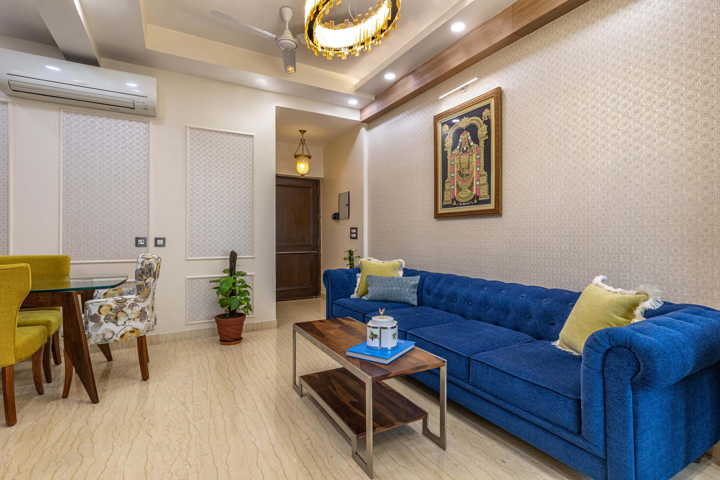 Glossy Living Room Floor Tiles For Compact Spaces Livspace