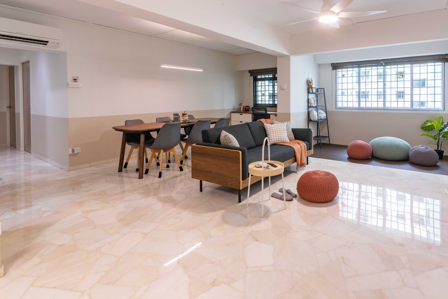 Glossy Ivory Marble Floor Tiles Design Livspace