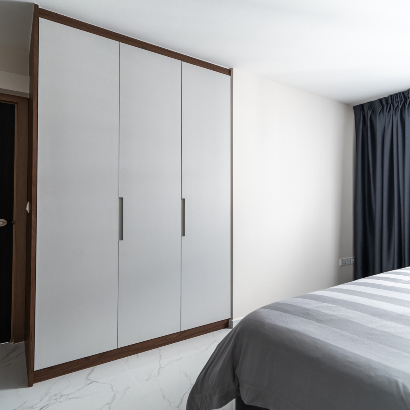Compact 3Door Grey Wardrobe Design Livspace