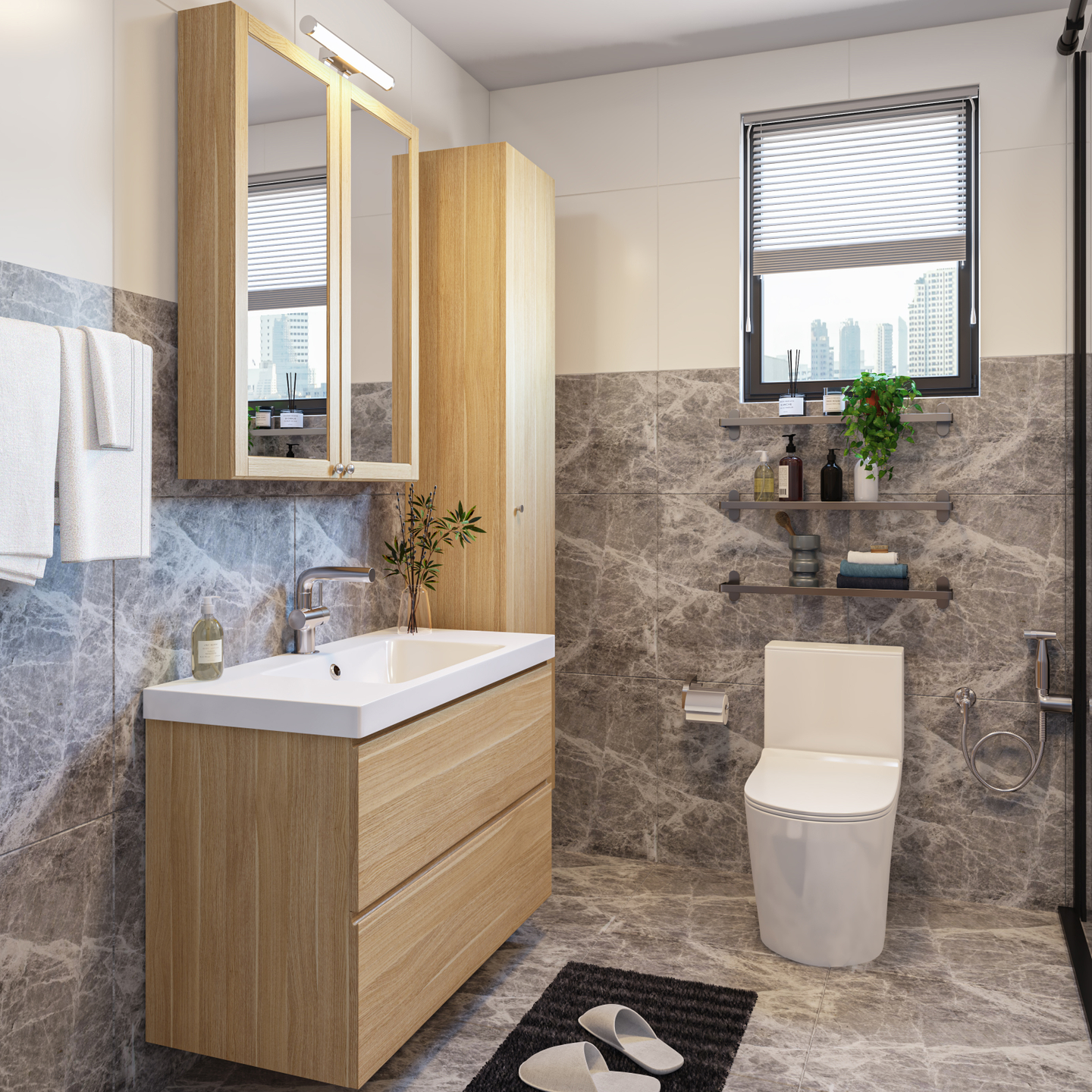 Modern Compact Toilet Interior Design With Tall Livspace