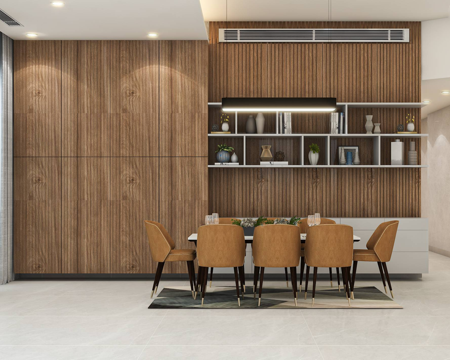 Modern Style Spacious Dining Room Design With Storage Space | Livspace