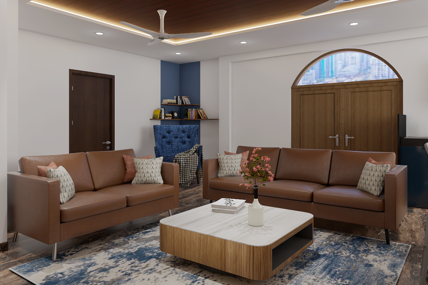 Contemporary Living Room Styled With Leather Sofas Livspace   Op 2 5 1 1658752613 PmLc8 