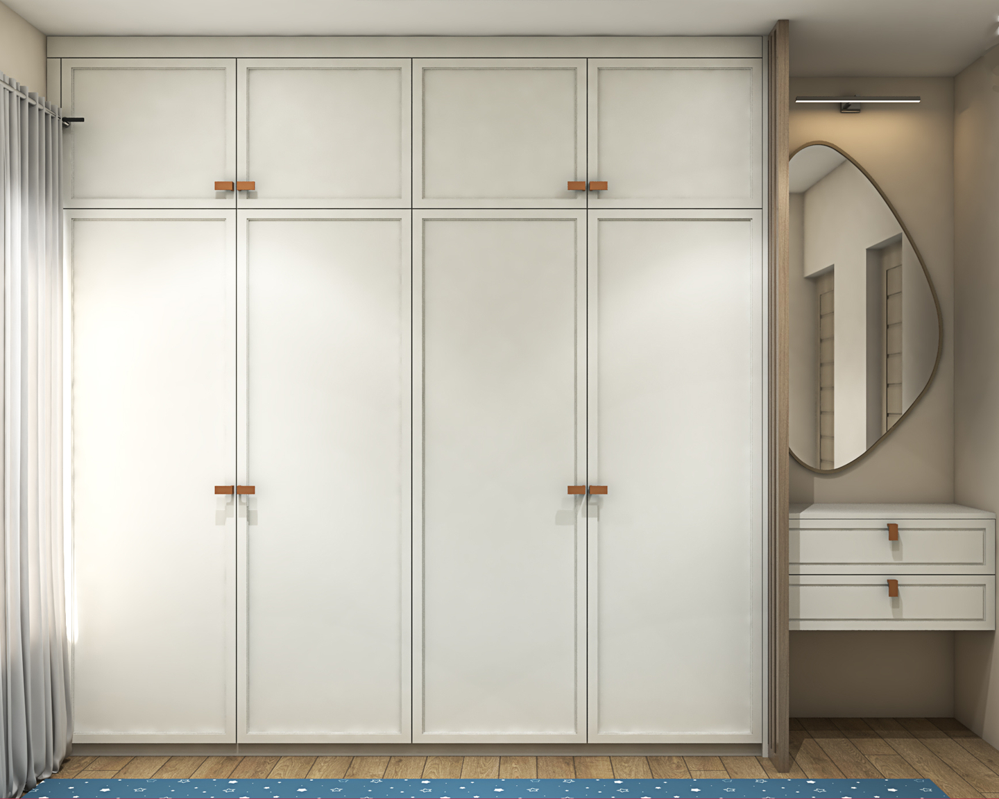 Modern Compact Wardrobe Design With White Laminates | Livspace