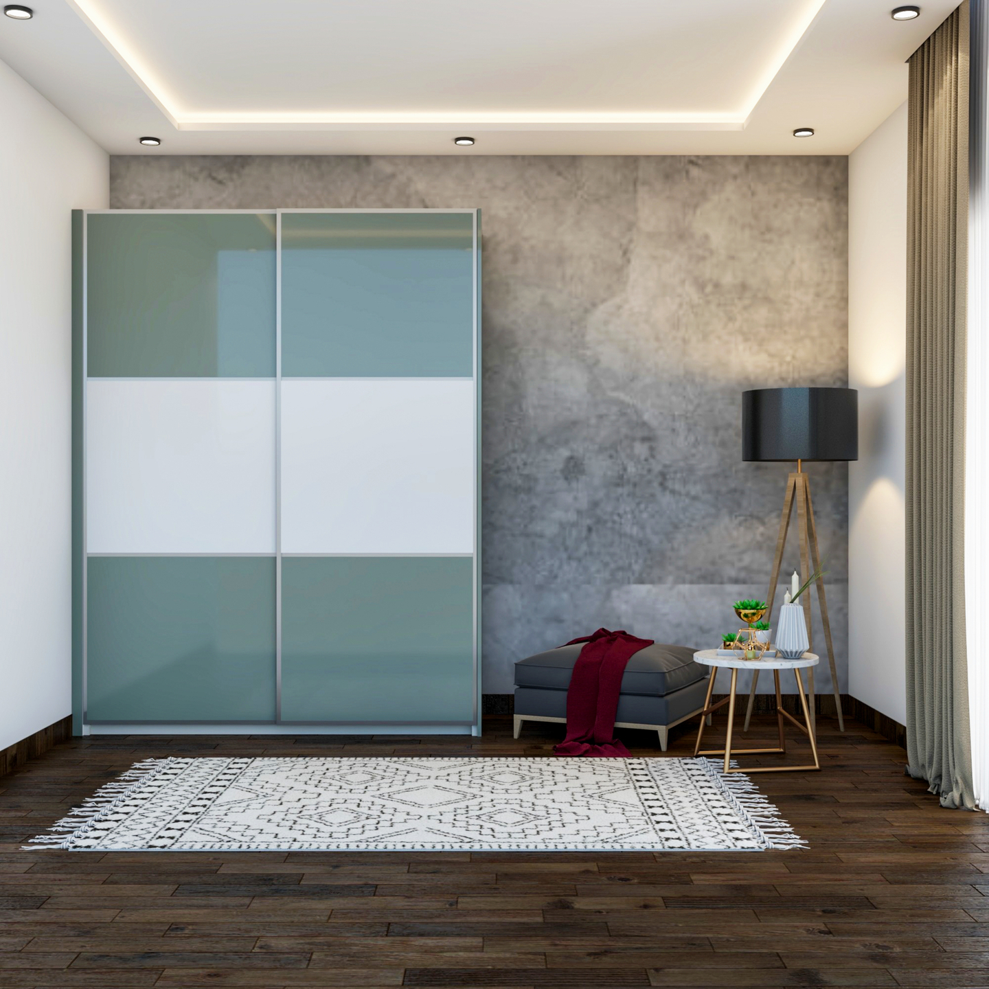 Compact Modern Wardrobe Design With Sliding Doors And Glossy Finish Livspace