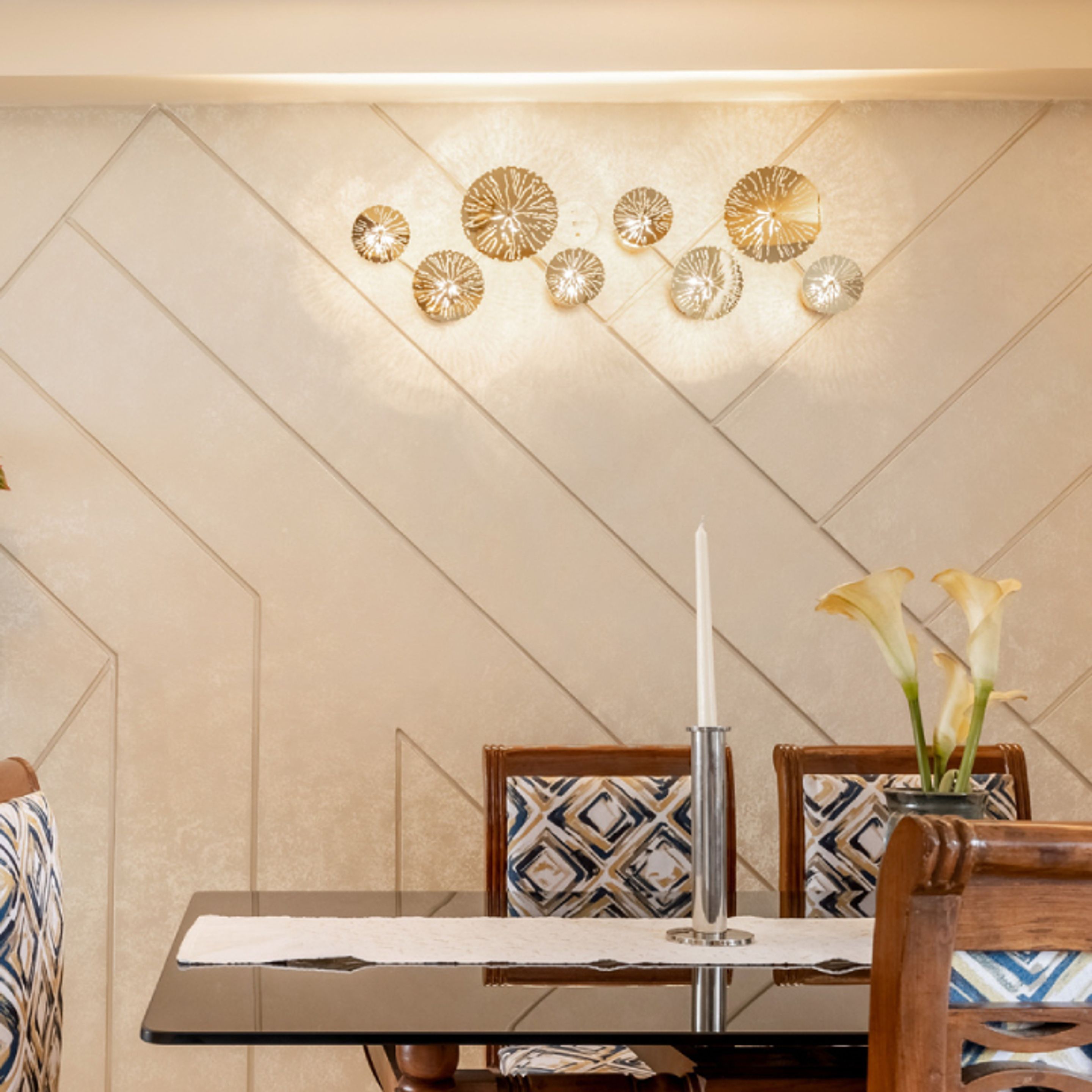 Beige Wall Paint With A Textured Finish Livspace