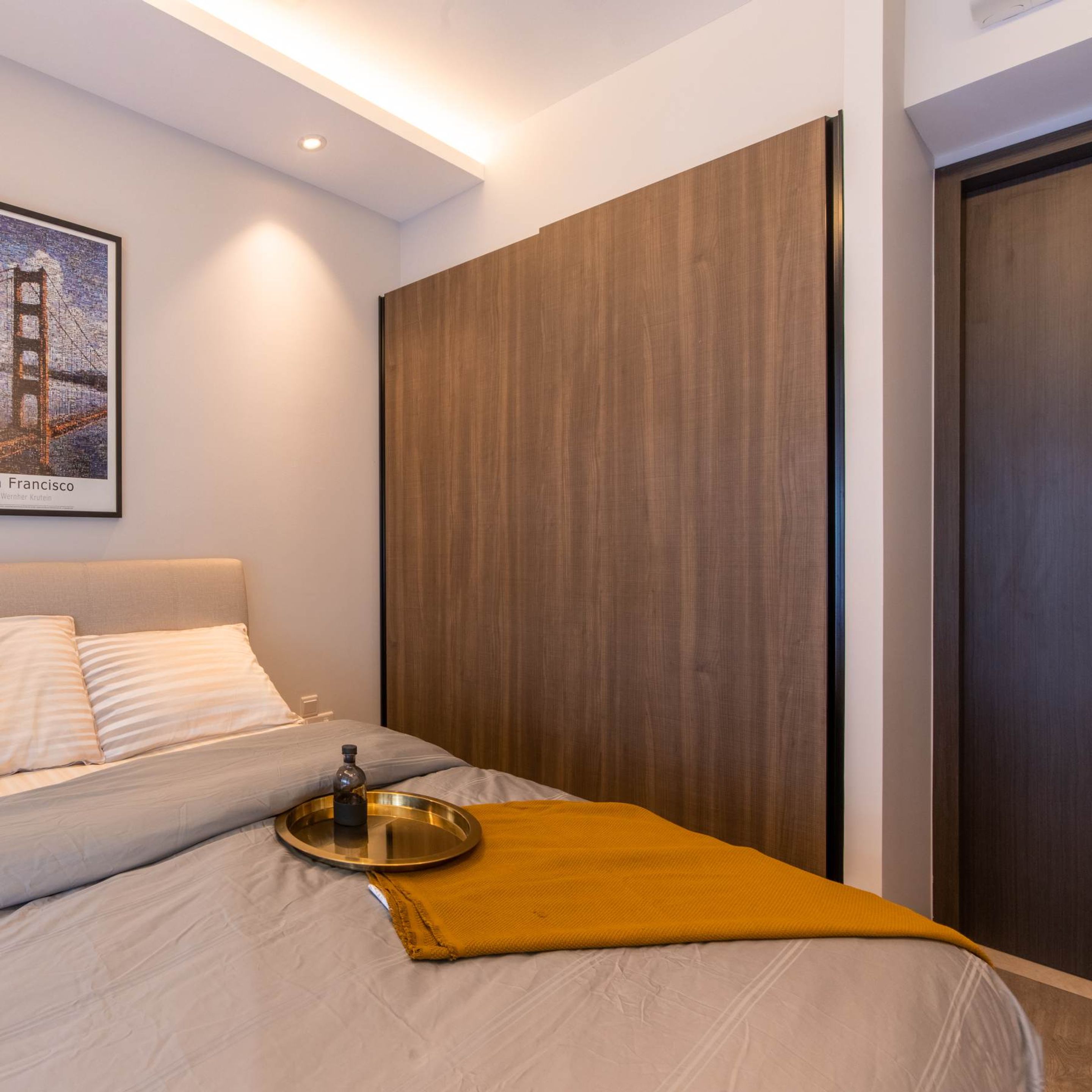 Wooden Laminate Design With A Matte Finish Livspace