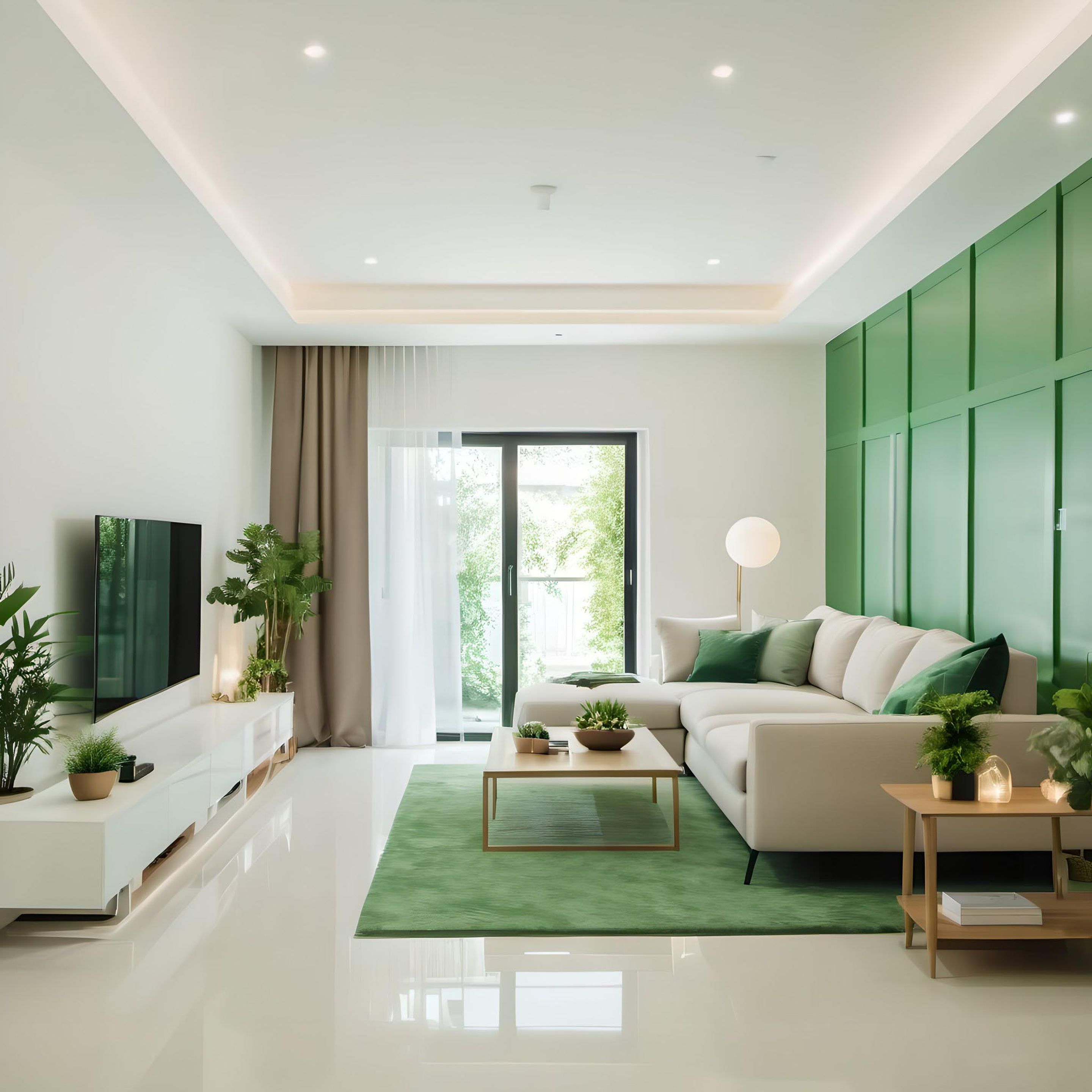 SingleLayered Square Contemporary False Ceiling Design with Recessed