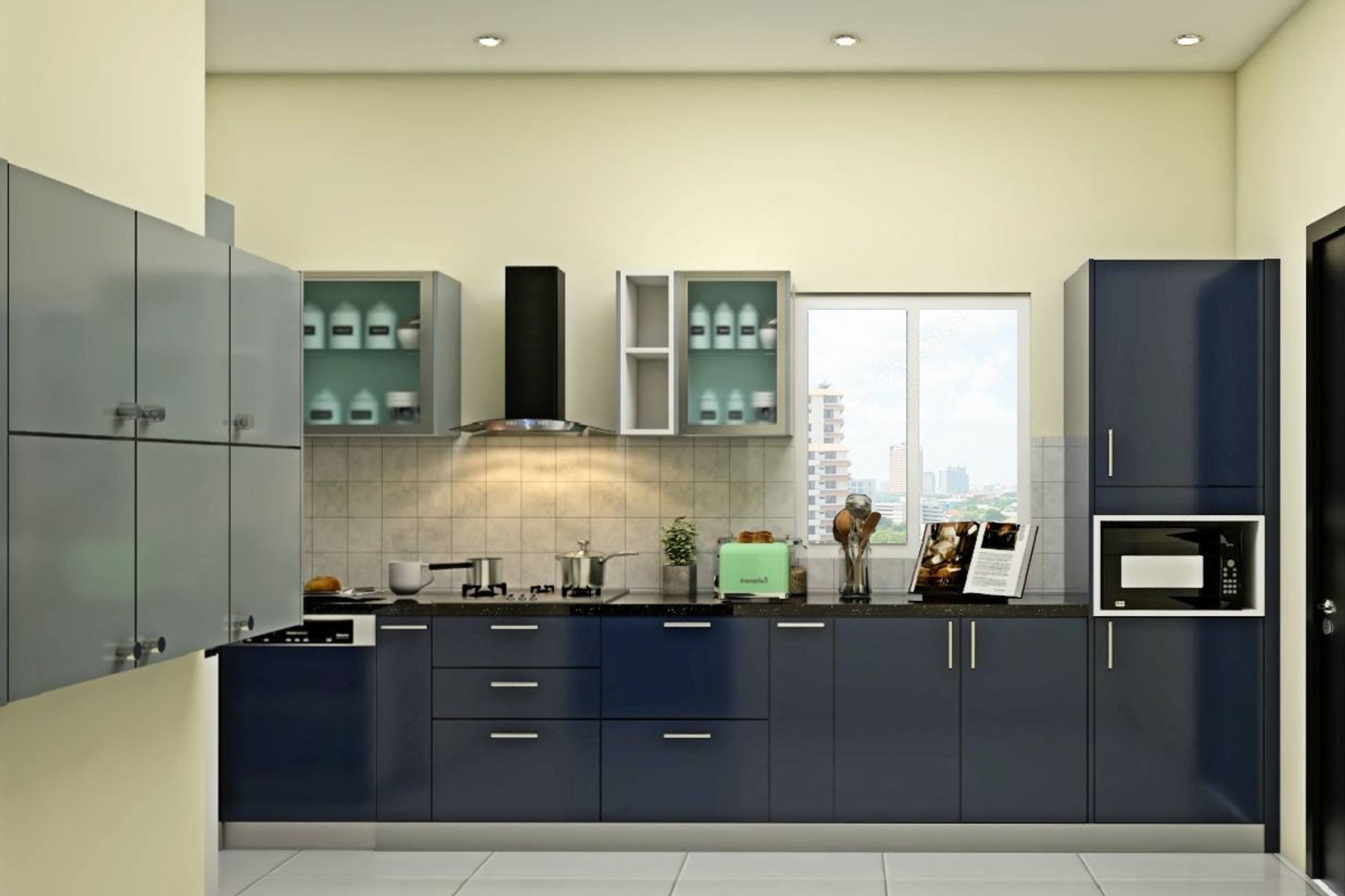 Modern Spacious Low-Maintenance Parallel Kitchen Design | Livspace