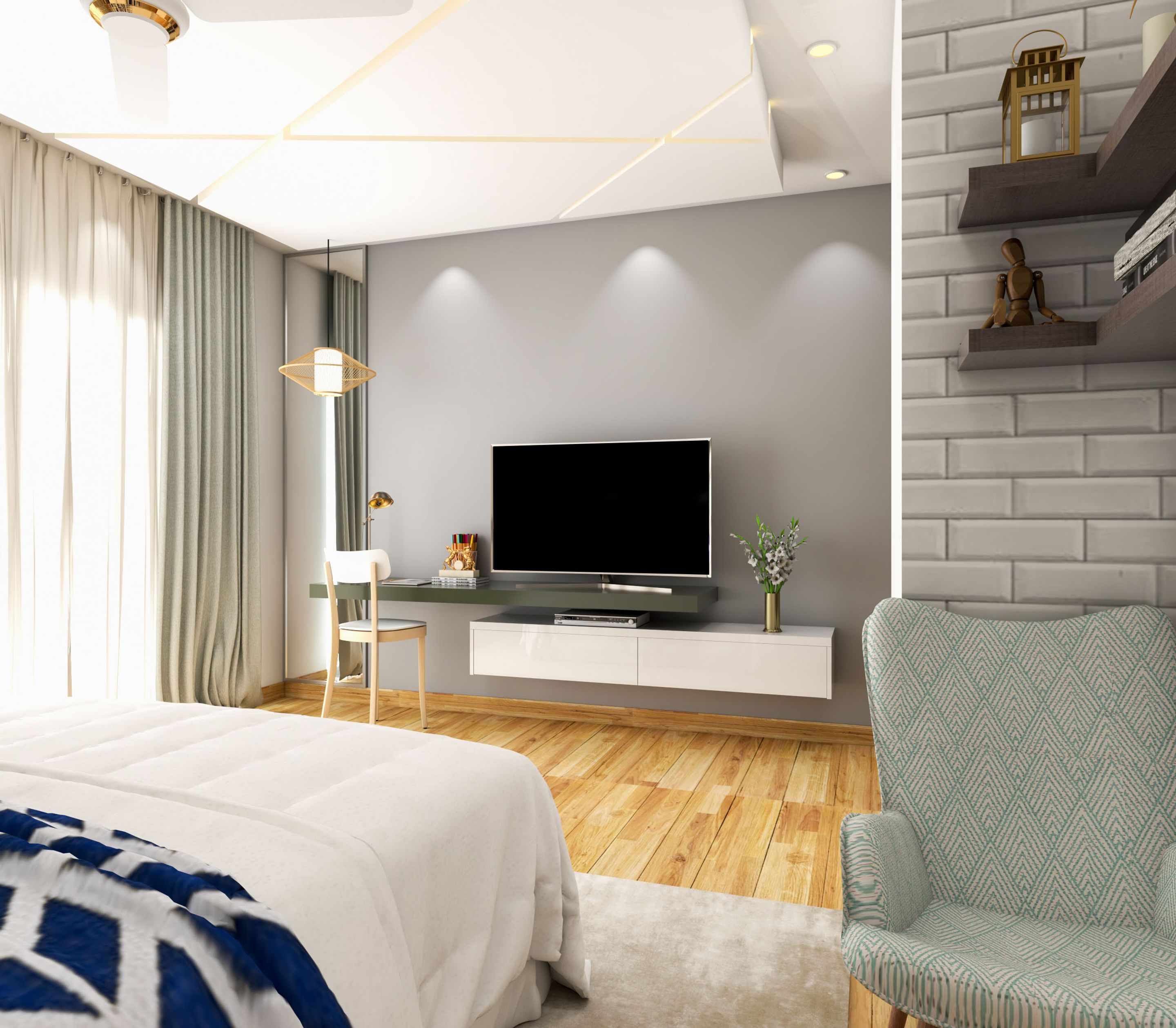 Grey Modern Wall Paint For TV Unit Wall | Livspace