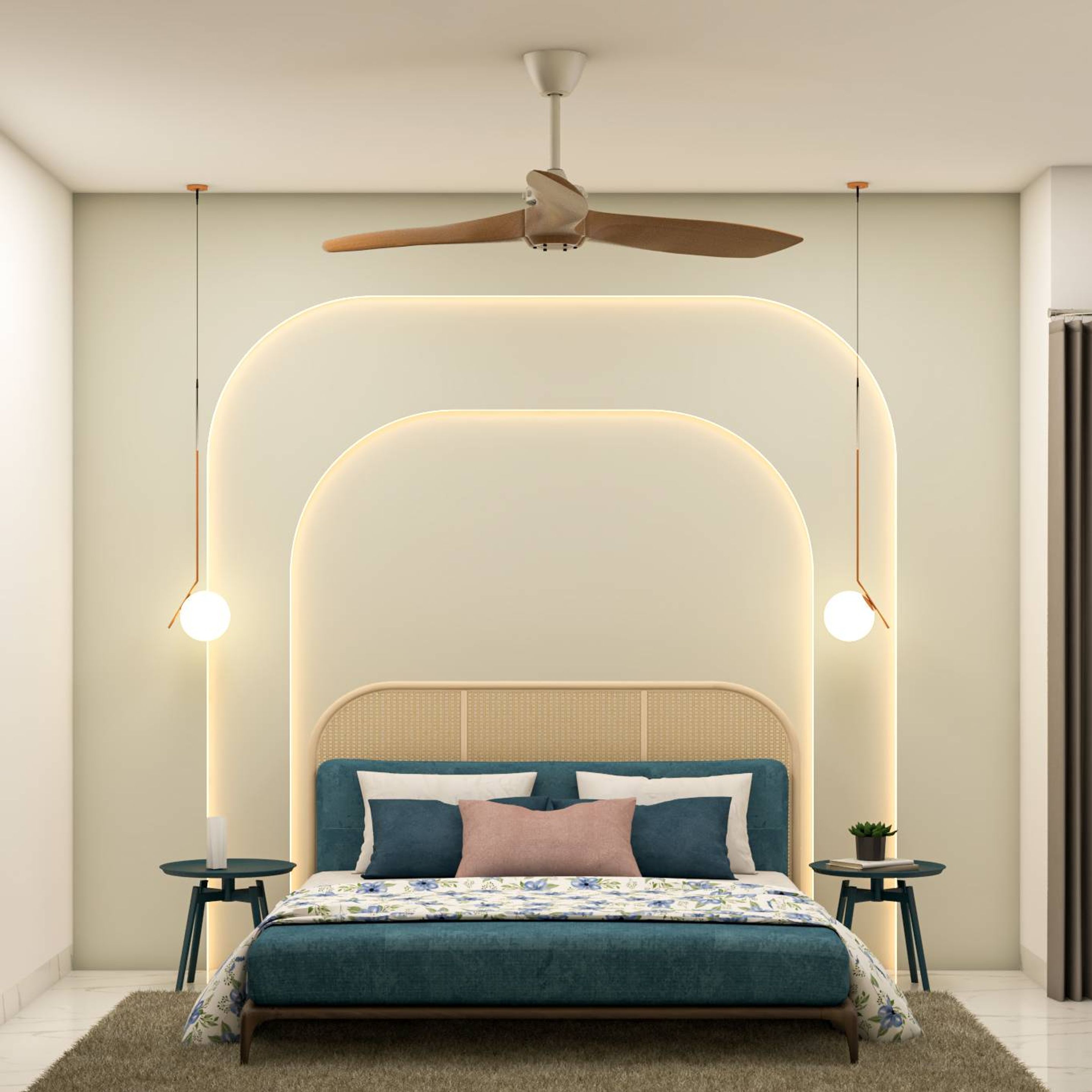 Master Bedroom Design With A Wooden Bed Livspace