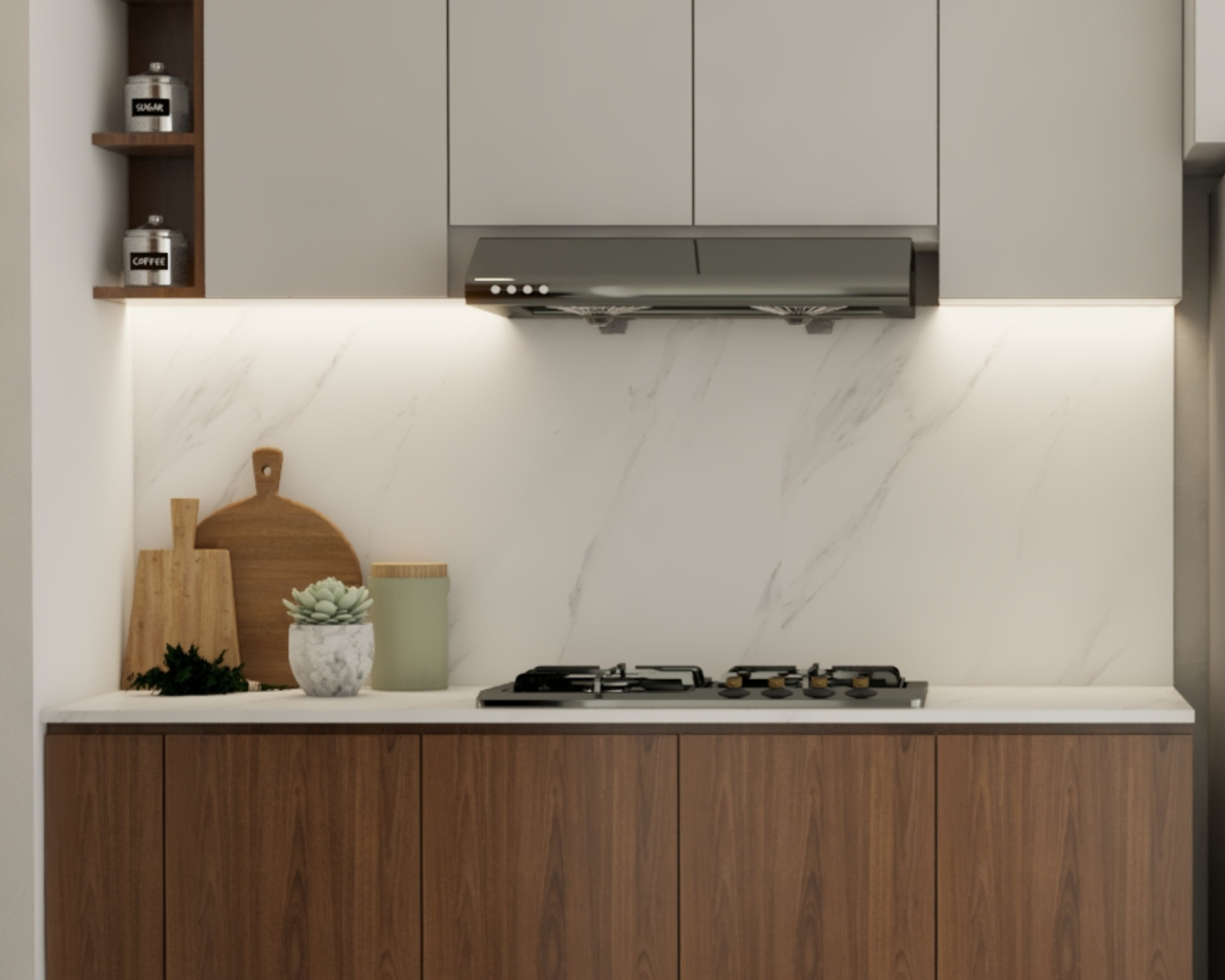 SquareShaped White Backsplash Tiles Design Livspace