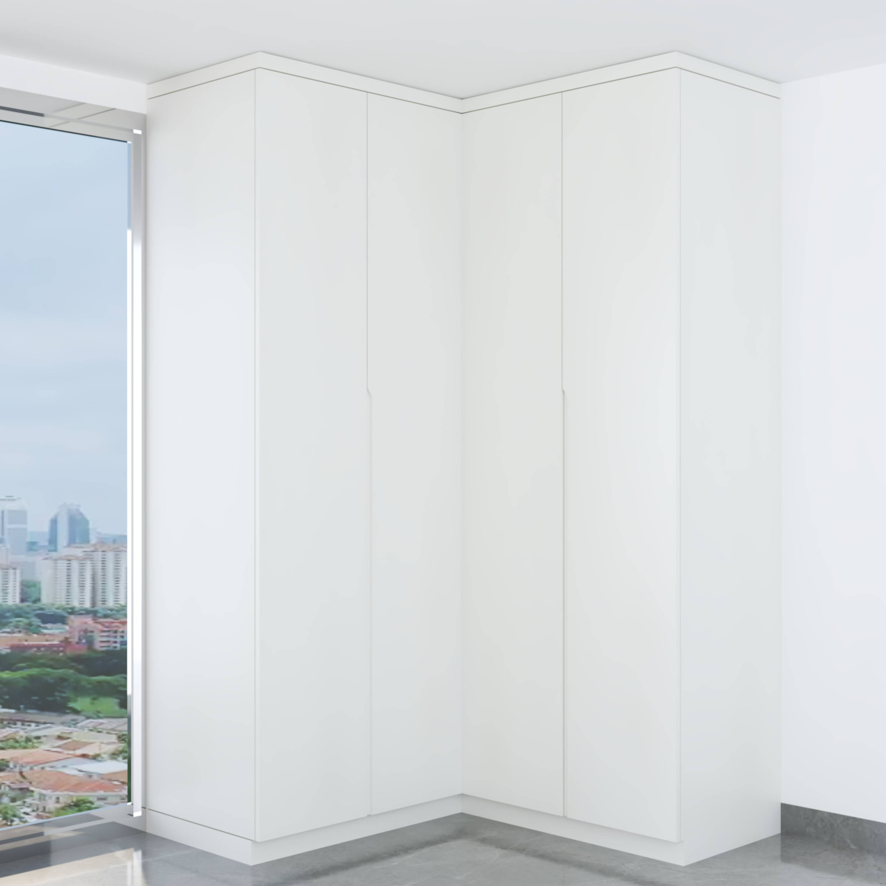 Minimalist Wardrobe Design With A White Laminate Finish Livspace