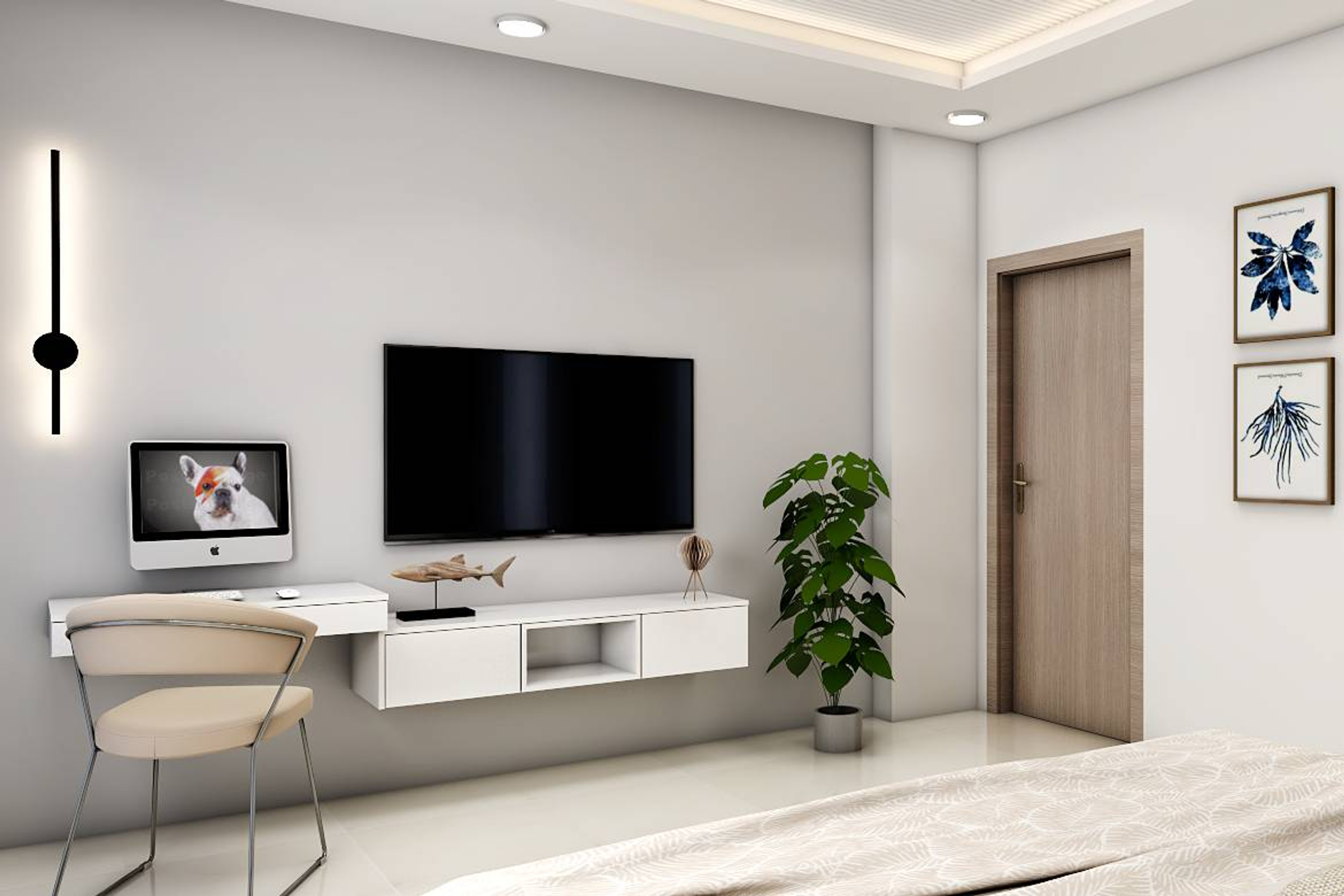 Modern TV Unit Design With Shelves | Livspace