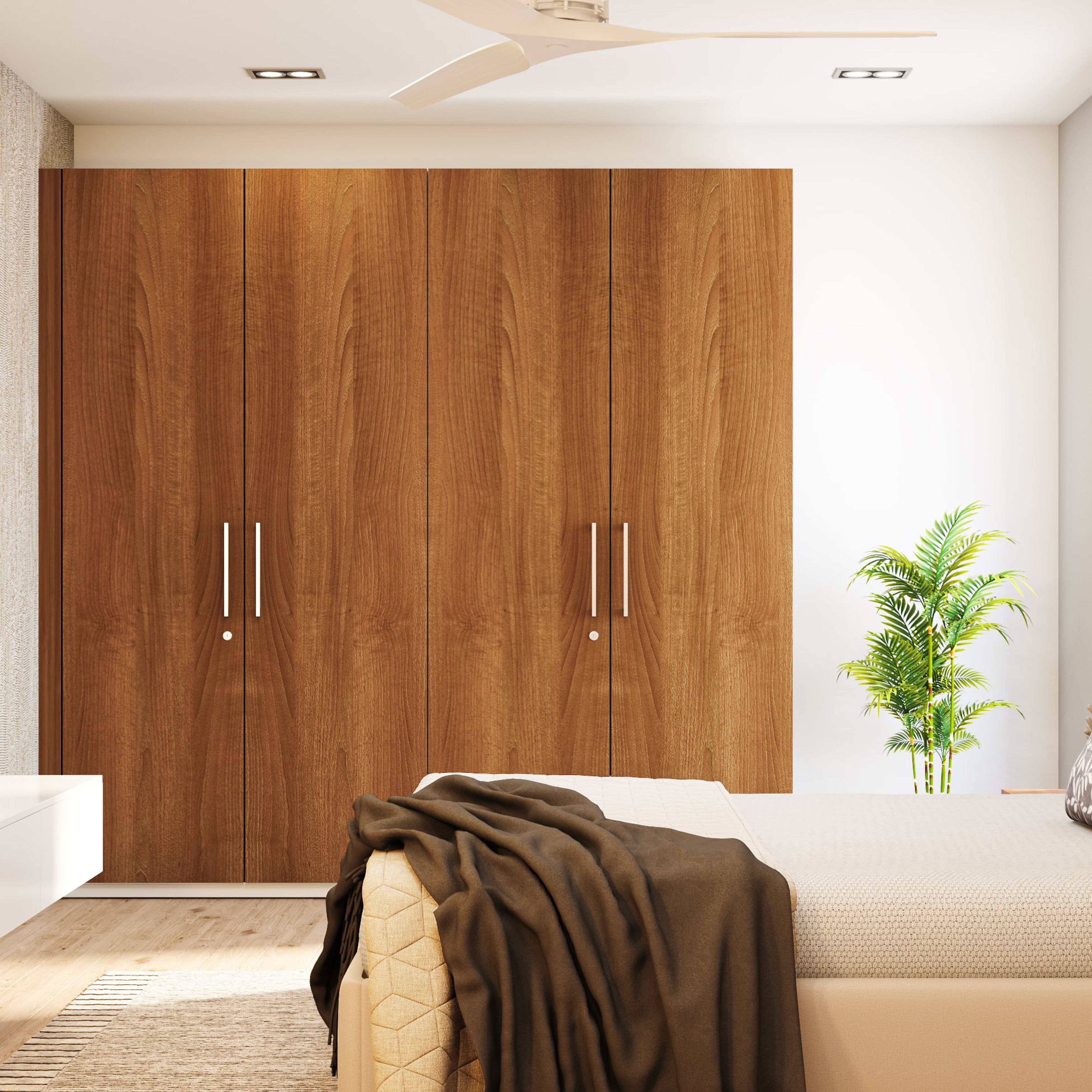 Spacious Wooden Wardrobe Design With Swing Shutters Livspace 1708