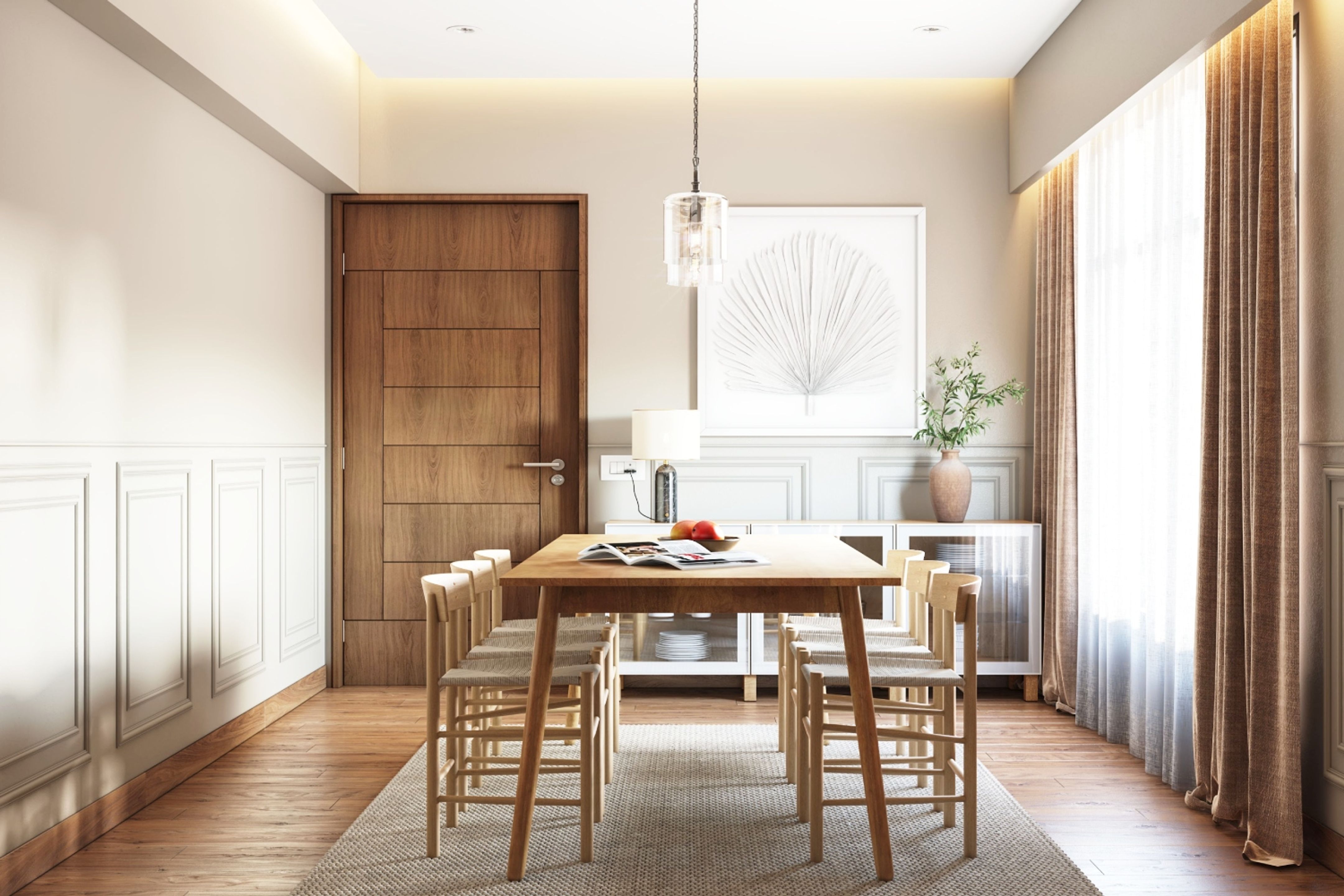 White Wall Design With Paint And Wainscoting | Livspace