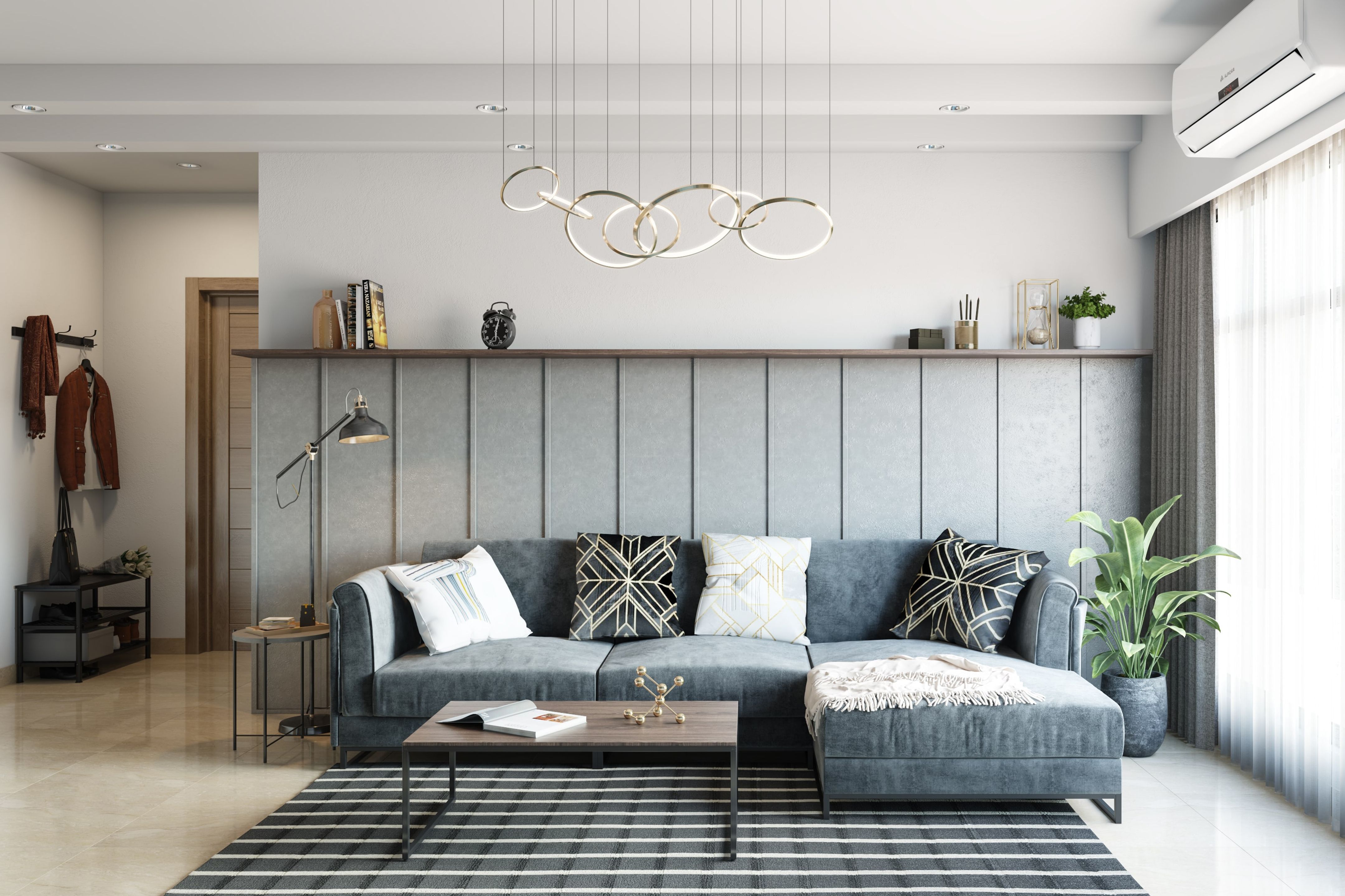 Spacious Living Room Design With A TV Unit | Livspace