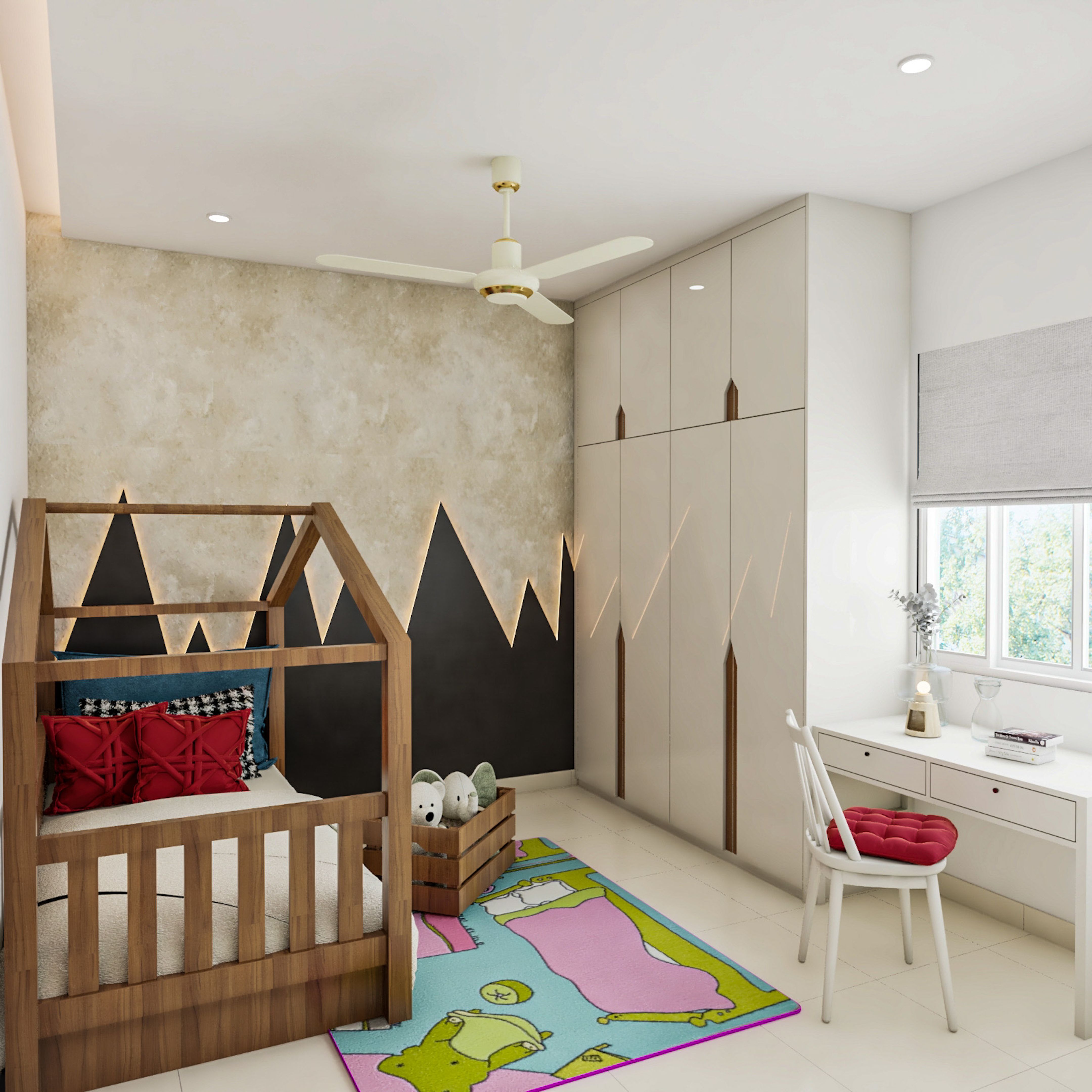 Swing Wardrobe With A Glossy Laminate Finish Livspace