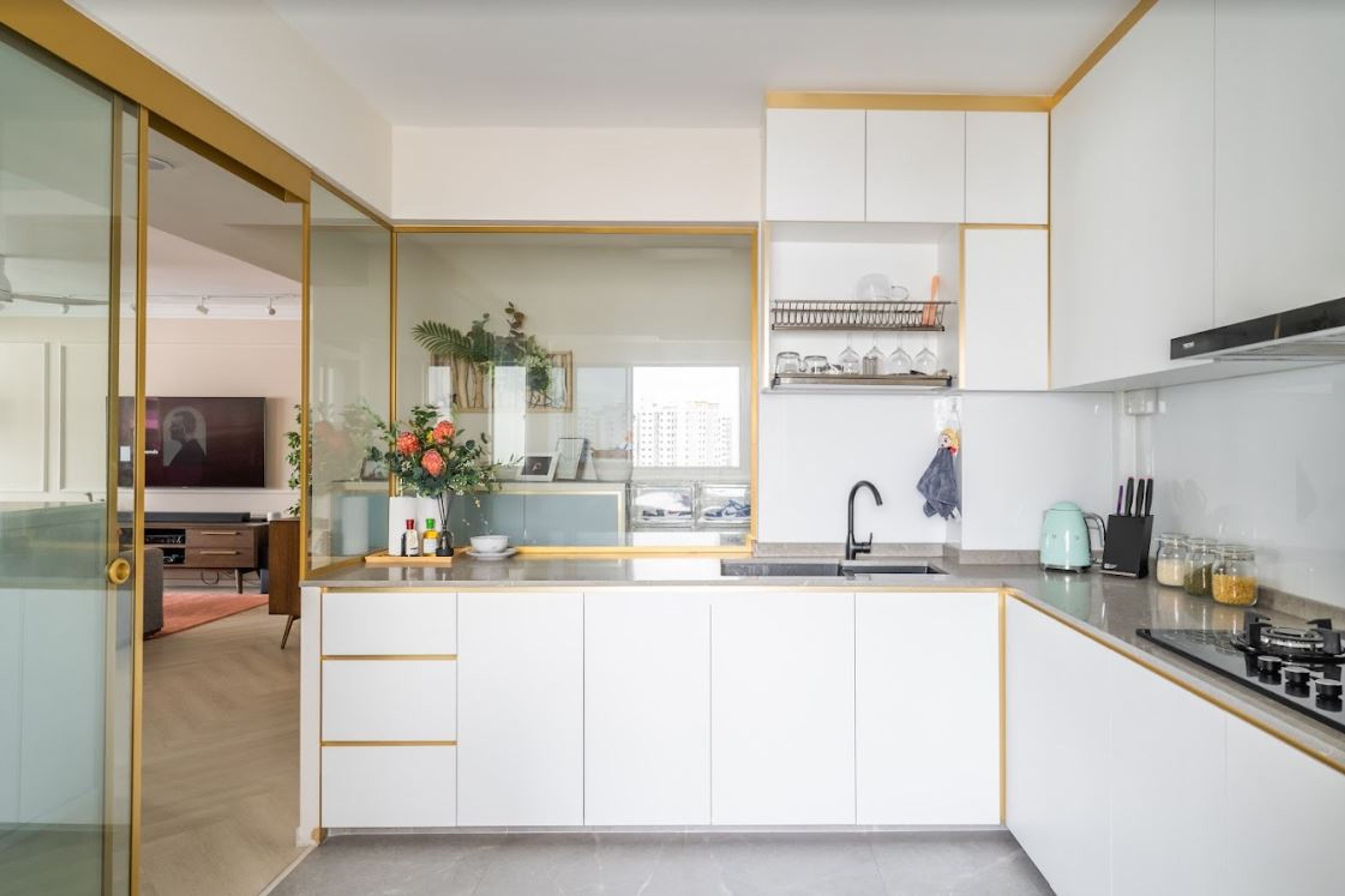 Spacious L-Shaped Kitchen Cabinet Design | Livspace