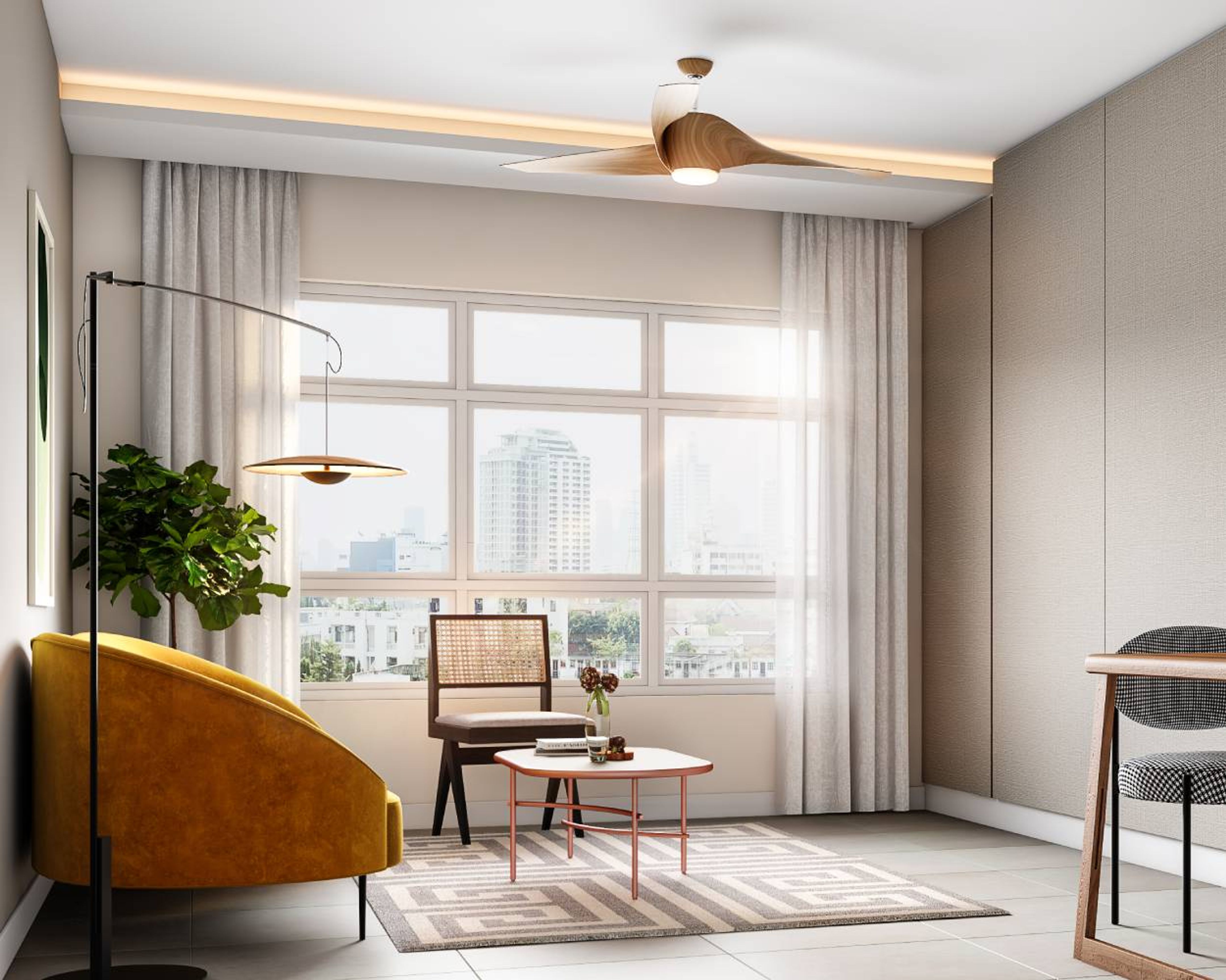 Double-Layered White Ceiling Design With Cove Lights And Rectangular ...