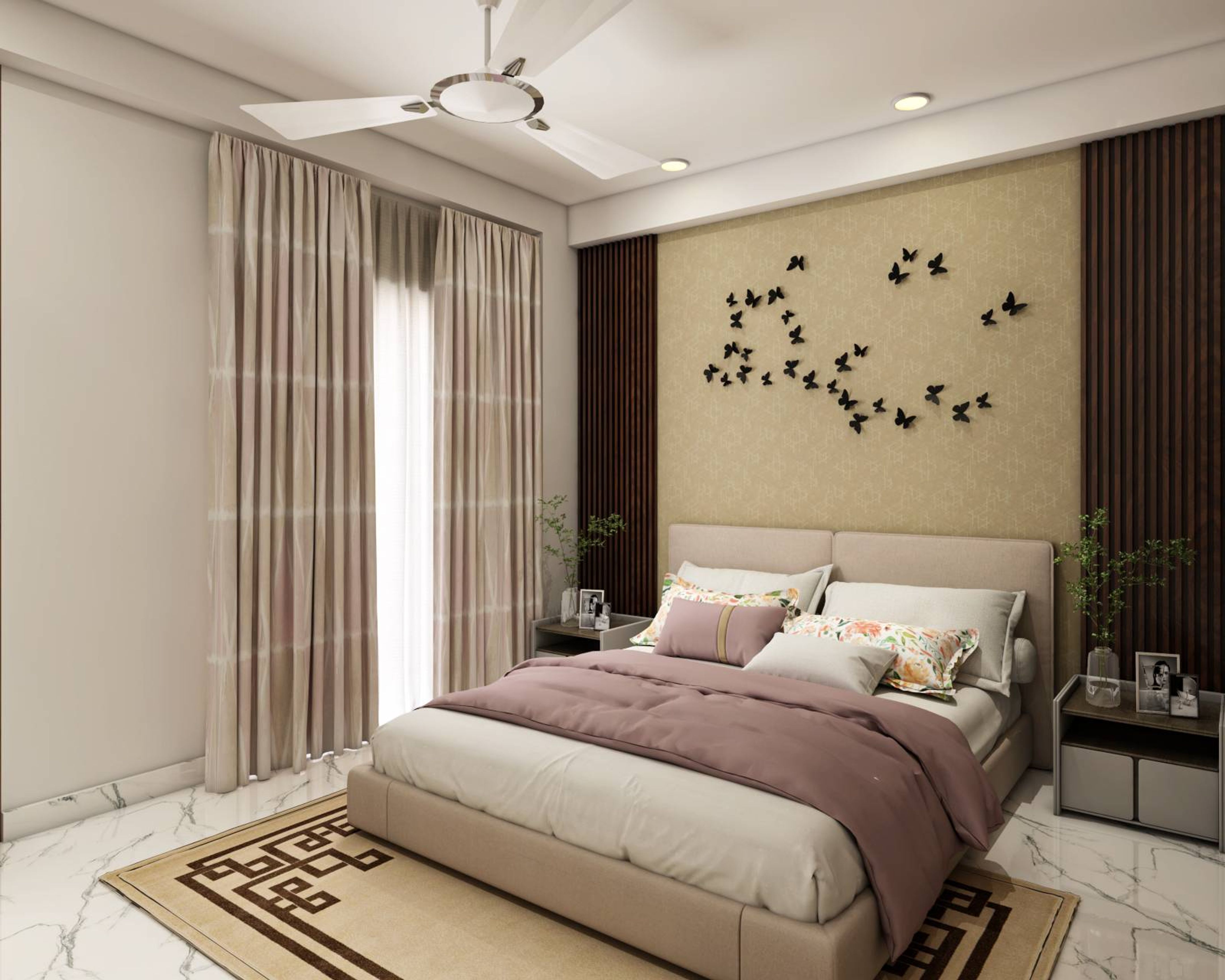 Modern Spacious Master Bedroom With Large Window | Livspace