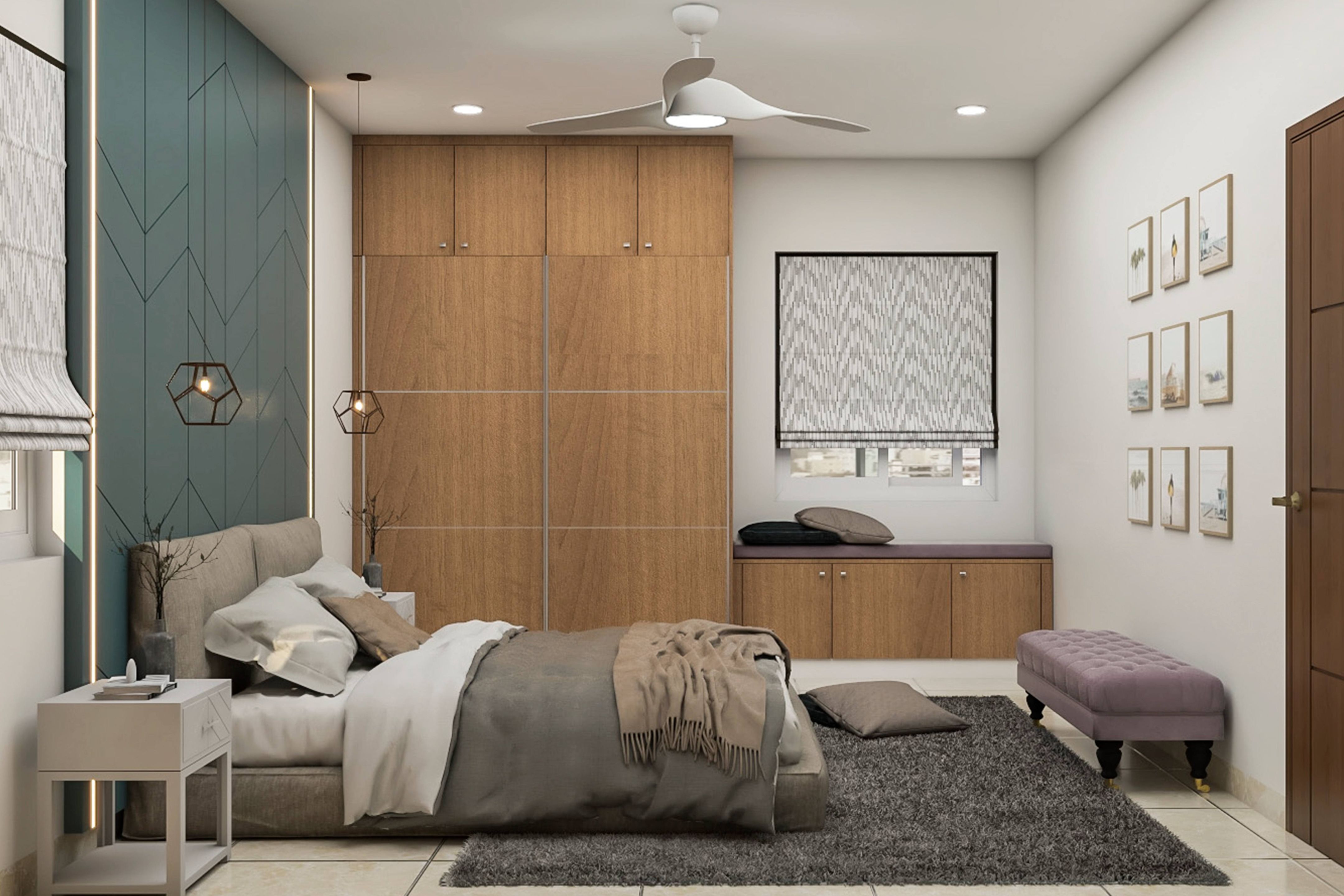 Modern Master Bedroom Design With Geometric Pattern | Livspace