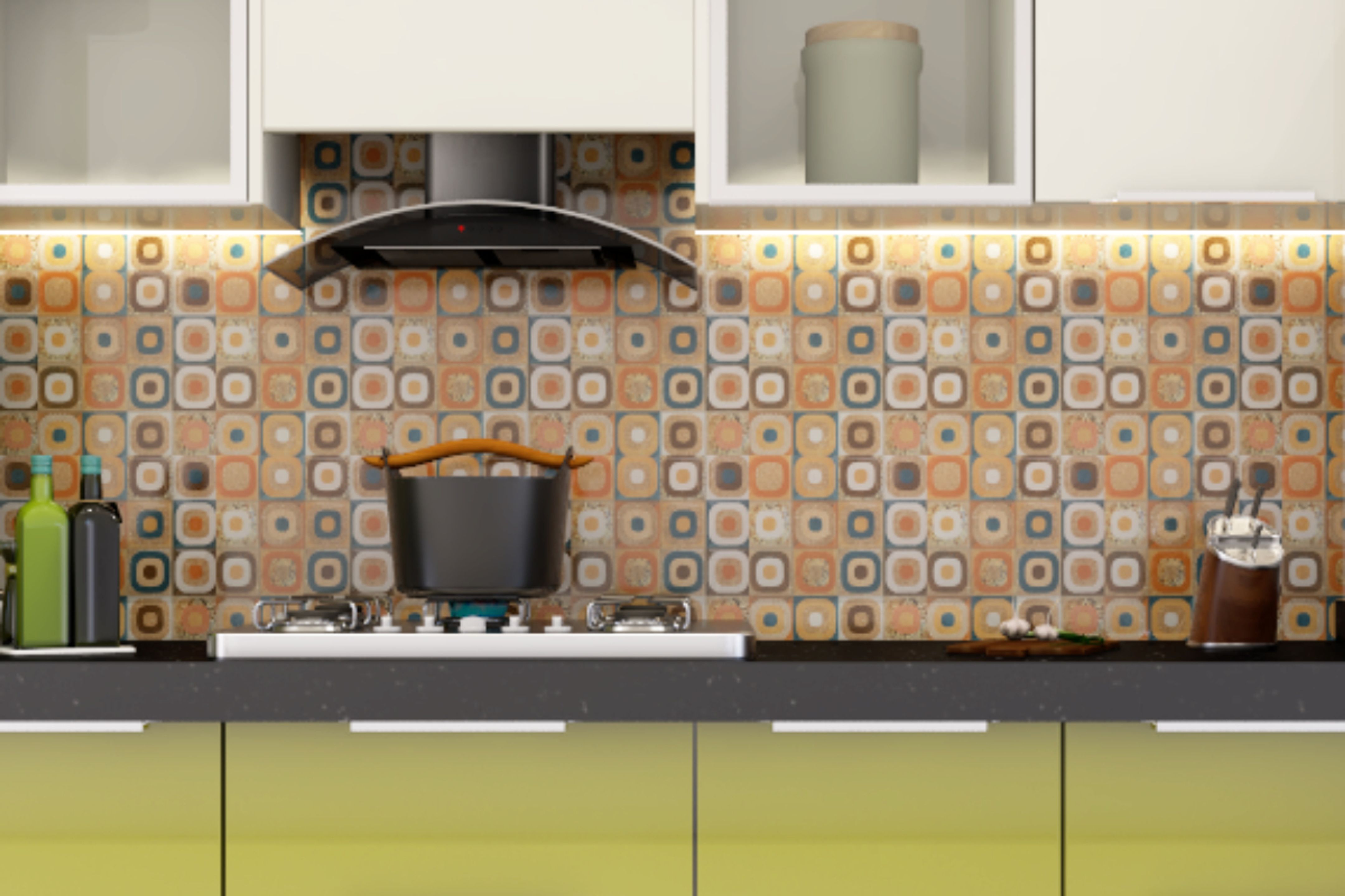 Moroccan Kitchen Tiles Design With A Matte Finish | Livspace