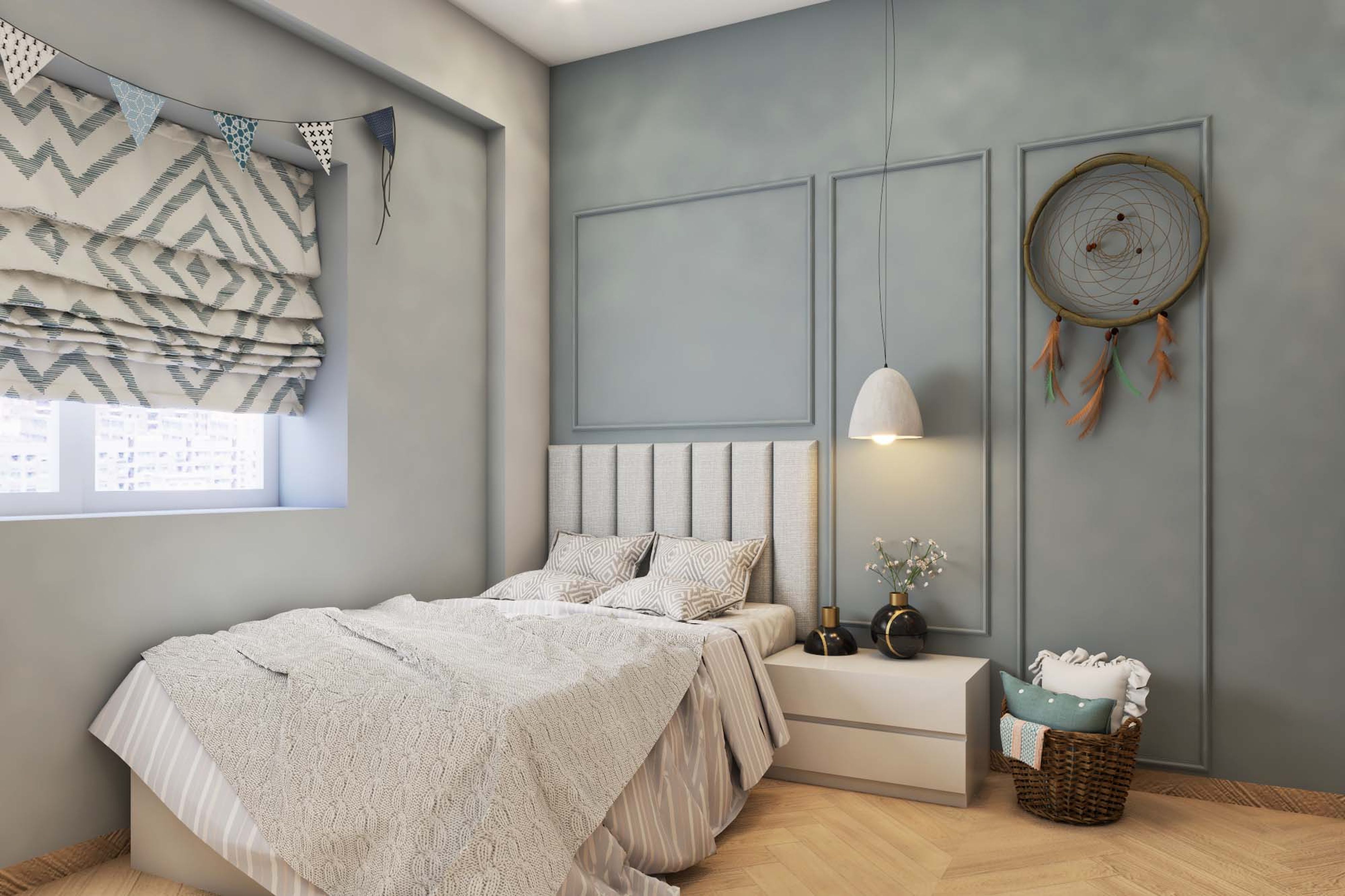 Minimal Blue And Grey Boy’s Room Design | Livspace