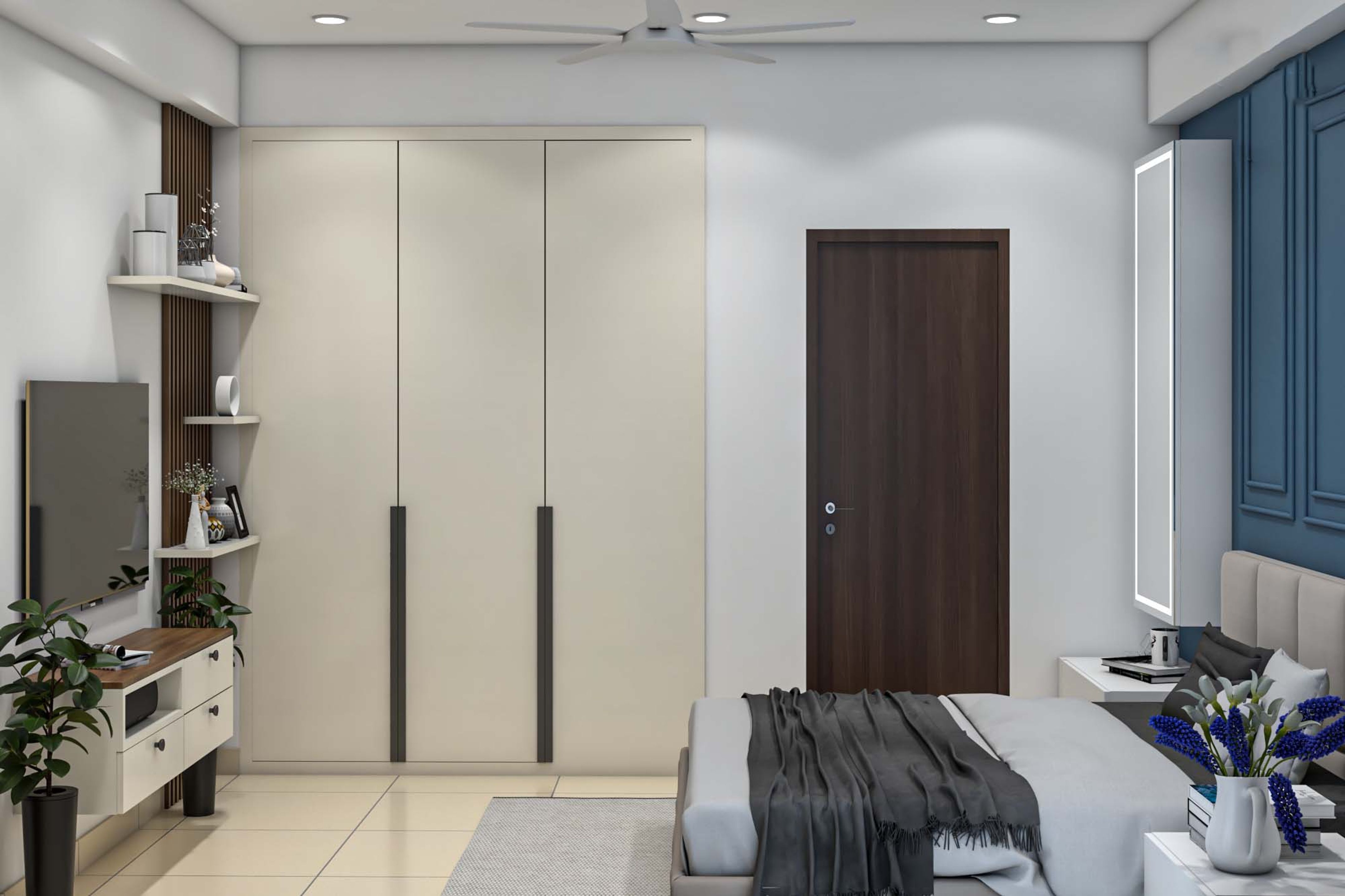CreamColoured Wardrobe Design With Modern Aesthetic Livspace